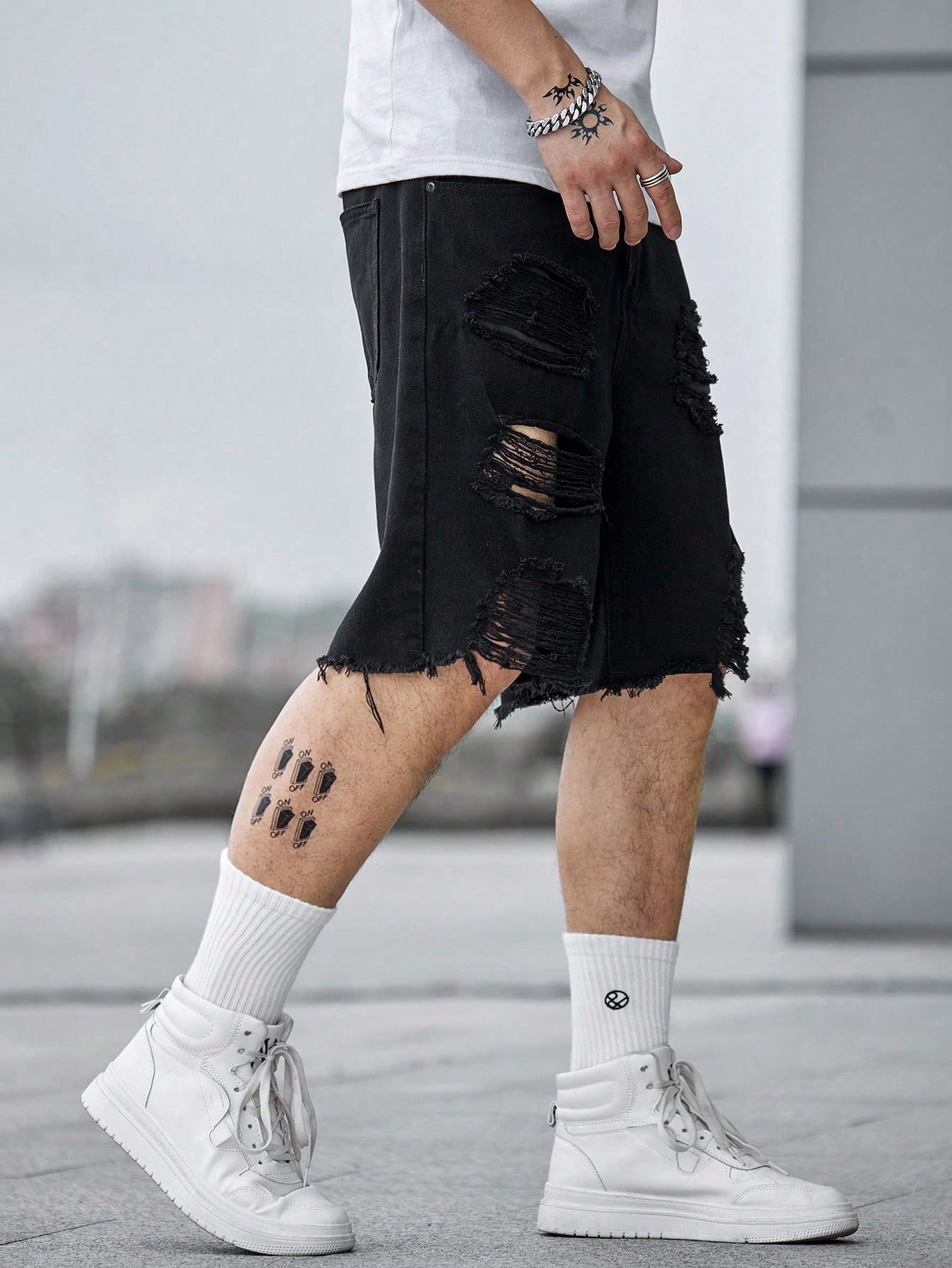 Men Plus Size Denim Shorts