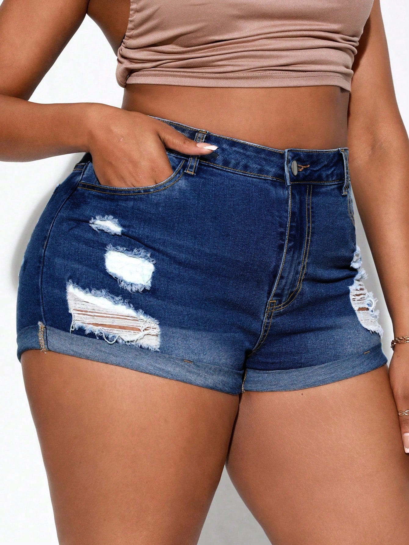 Plus Size Denim Shorts