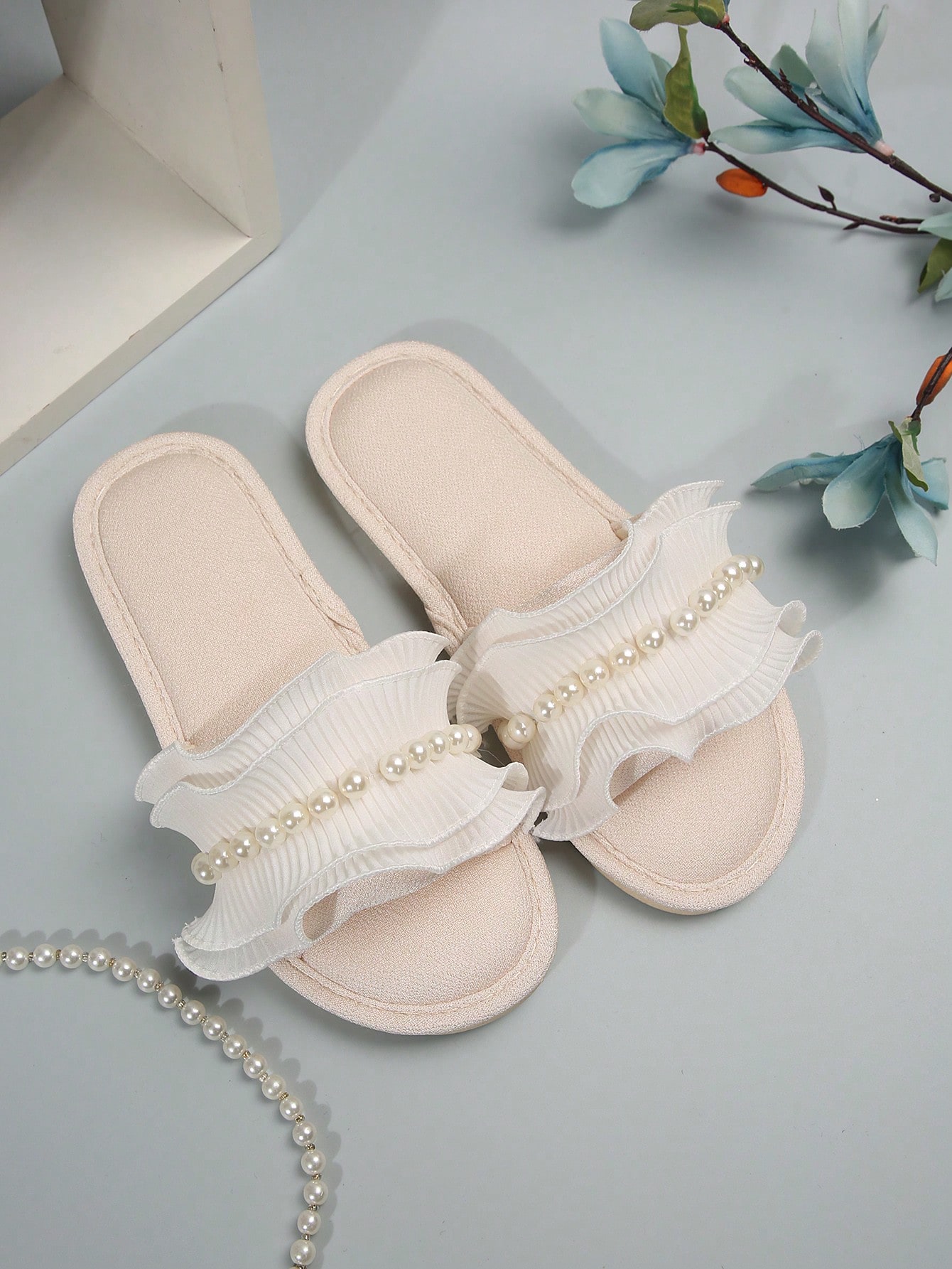 In Beige Women Home Slippers