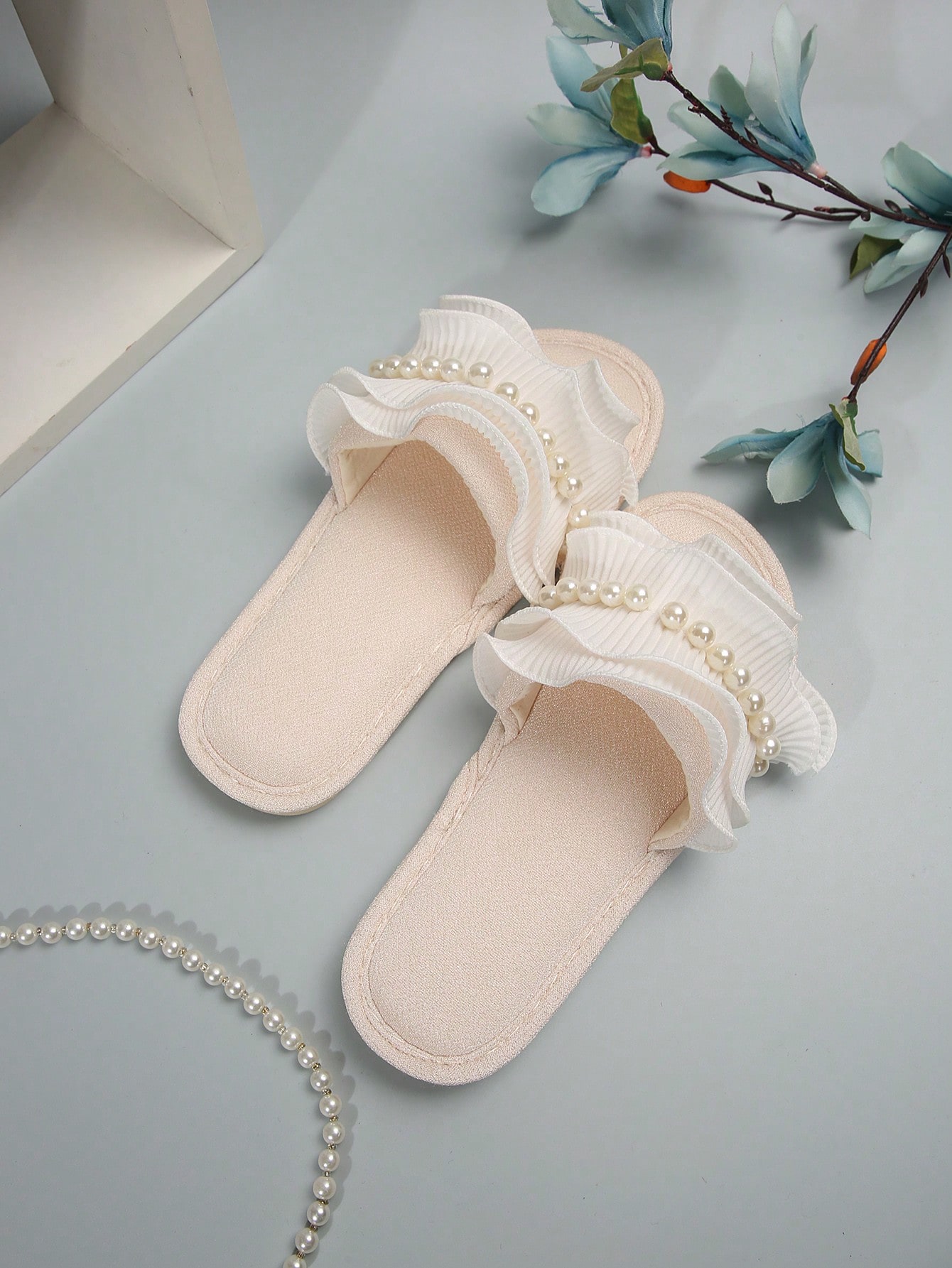 In Beige Women Home Slippers