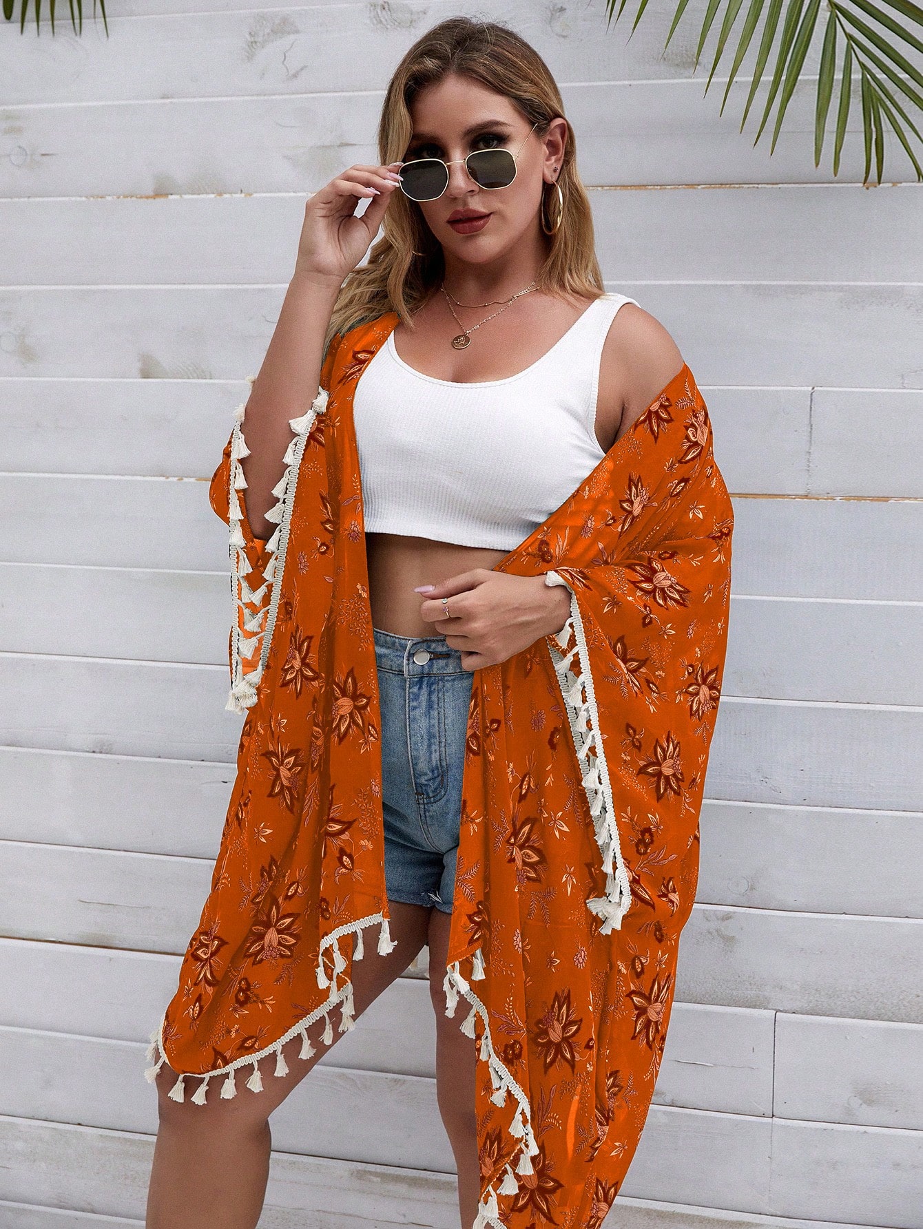 In Long Sleeve Plus Size Kimonos