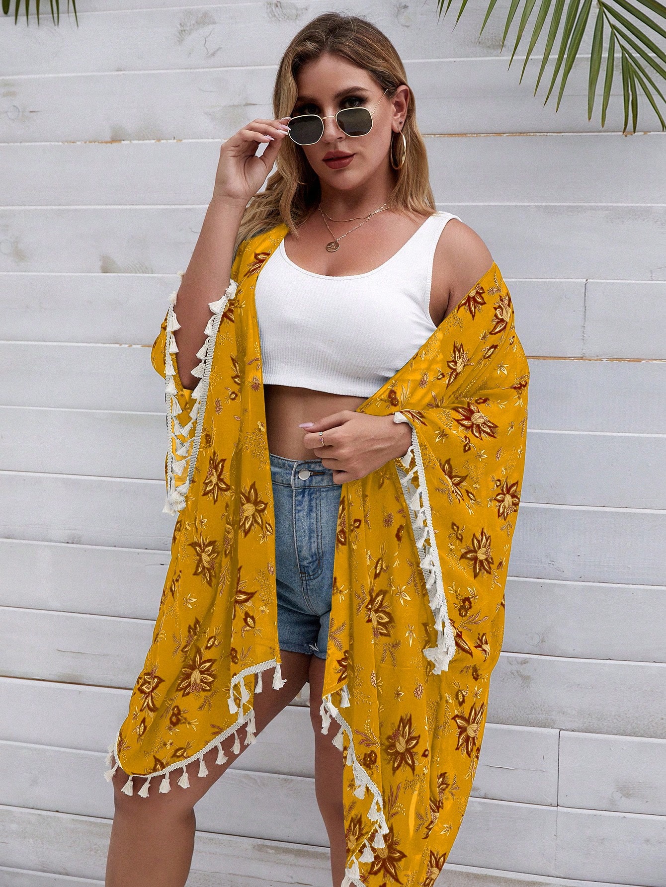 In Long Sleeve Plus Size Kimonos