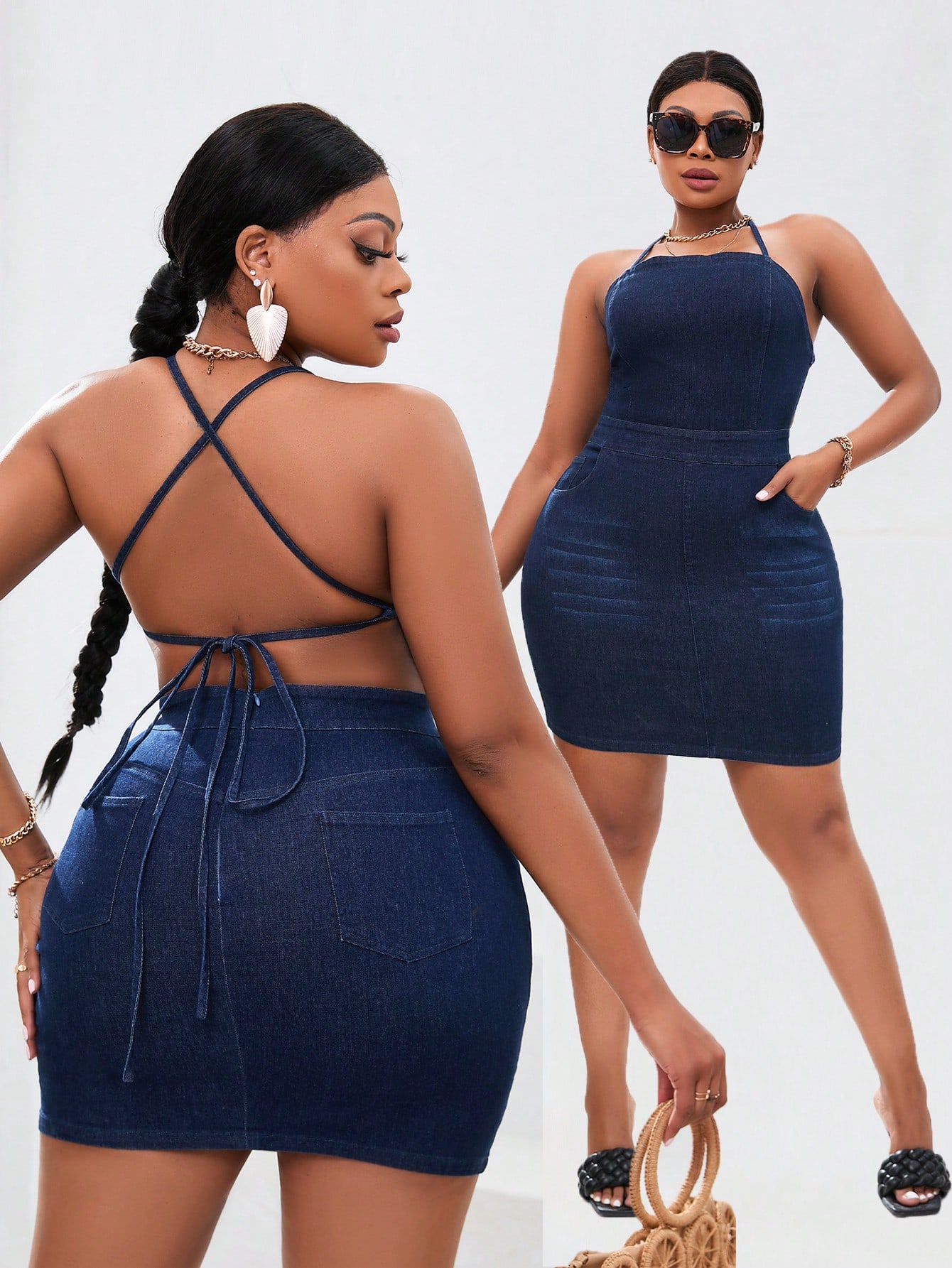 In Sexy Plus Size Denim Dresses