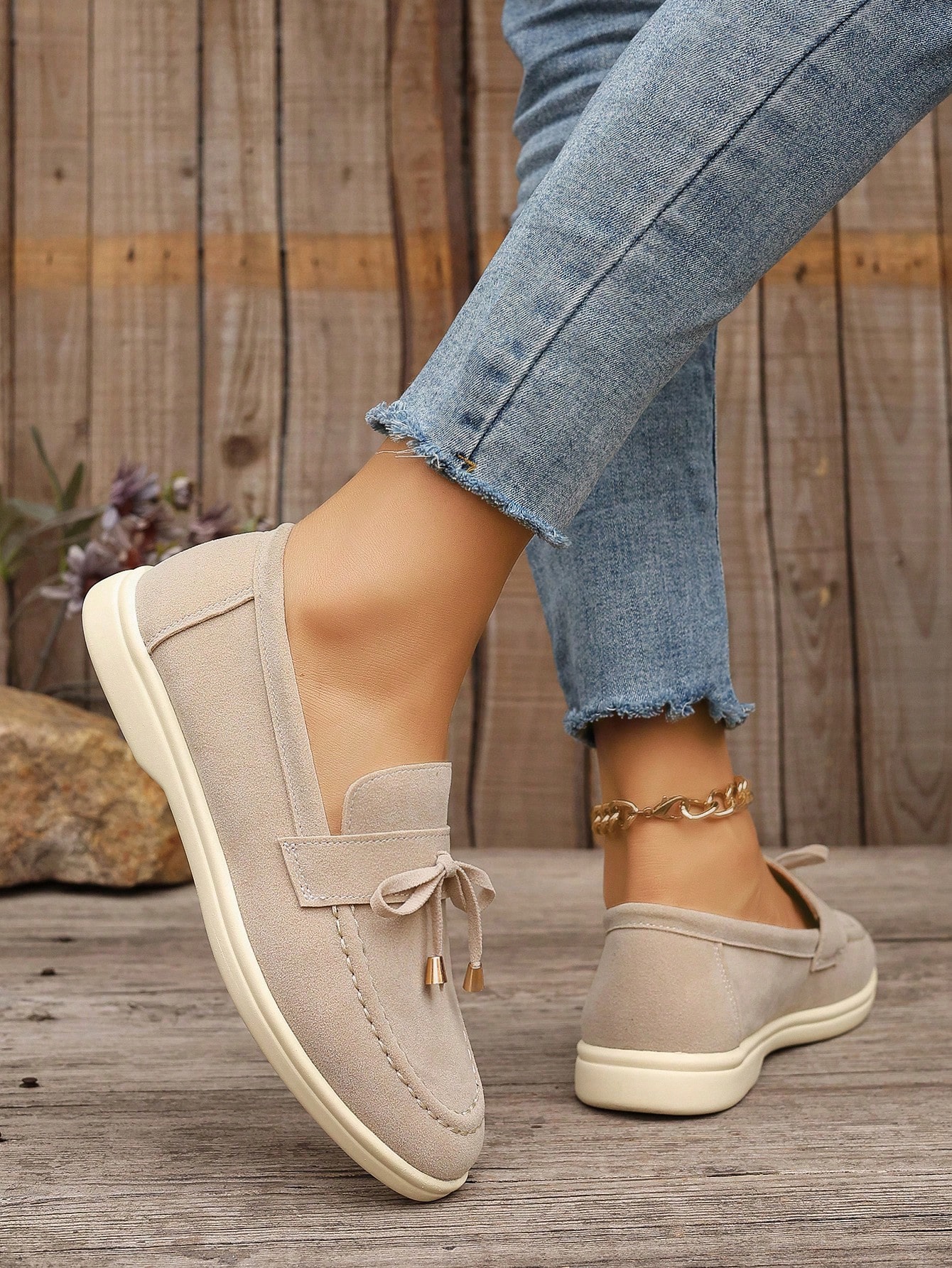 In Beige Women Flats