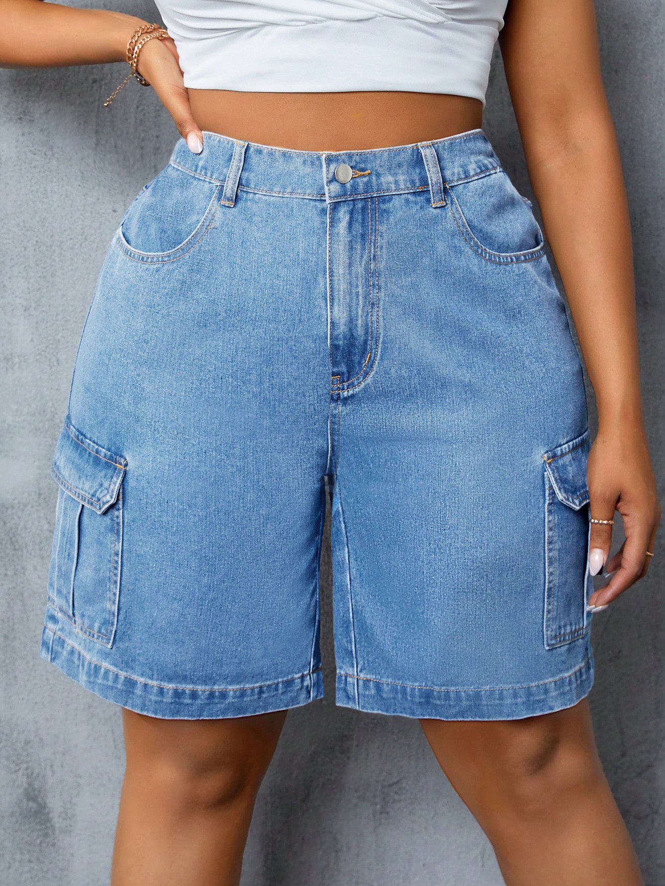 Plus Size Denim Shorts