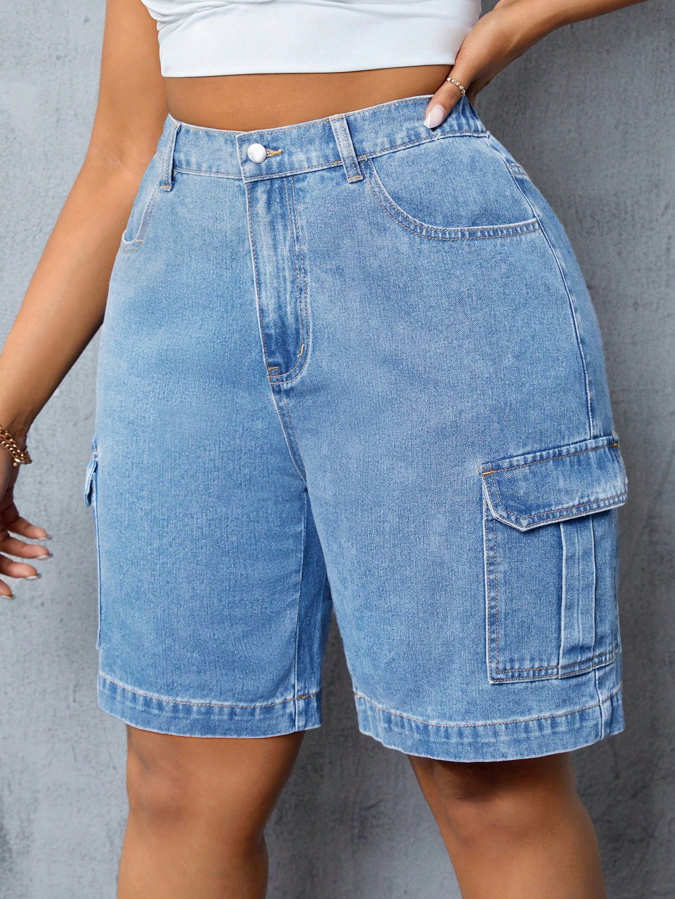 Plus Size Denim Shorts