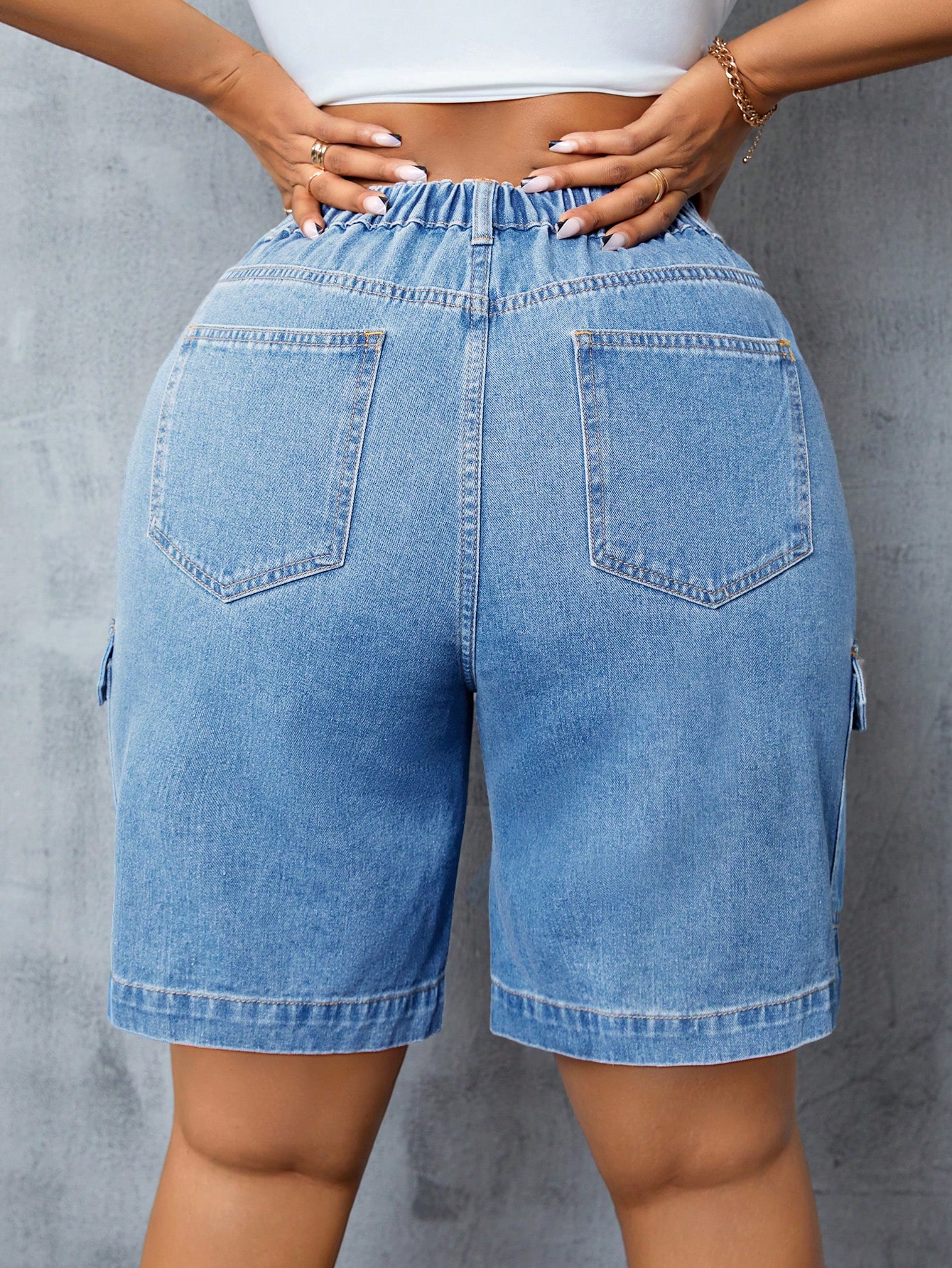 Plus Size Denim Shorts