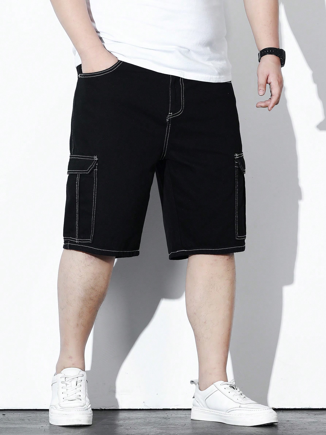 Men Plus Size Denim Shorts