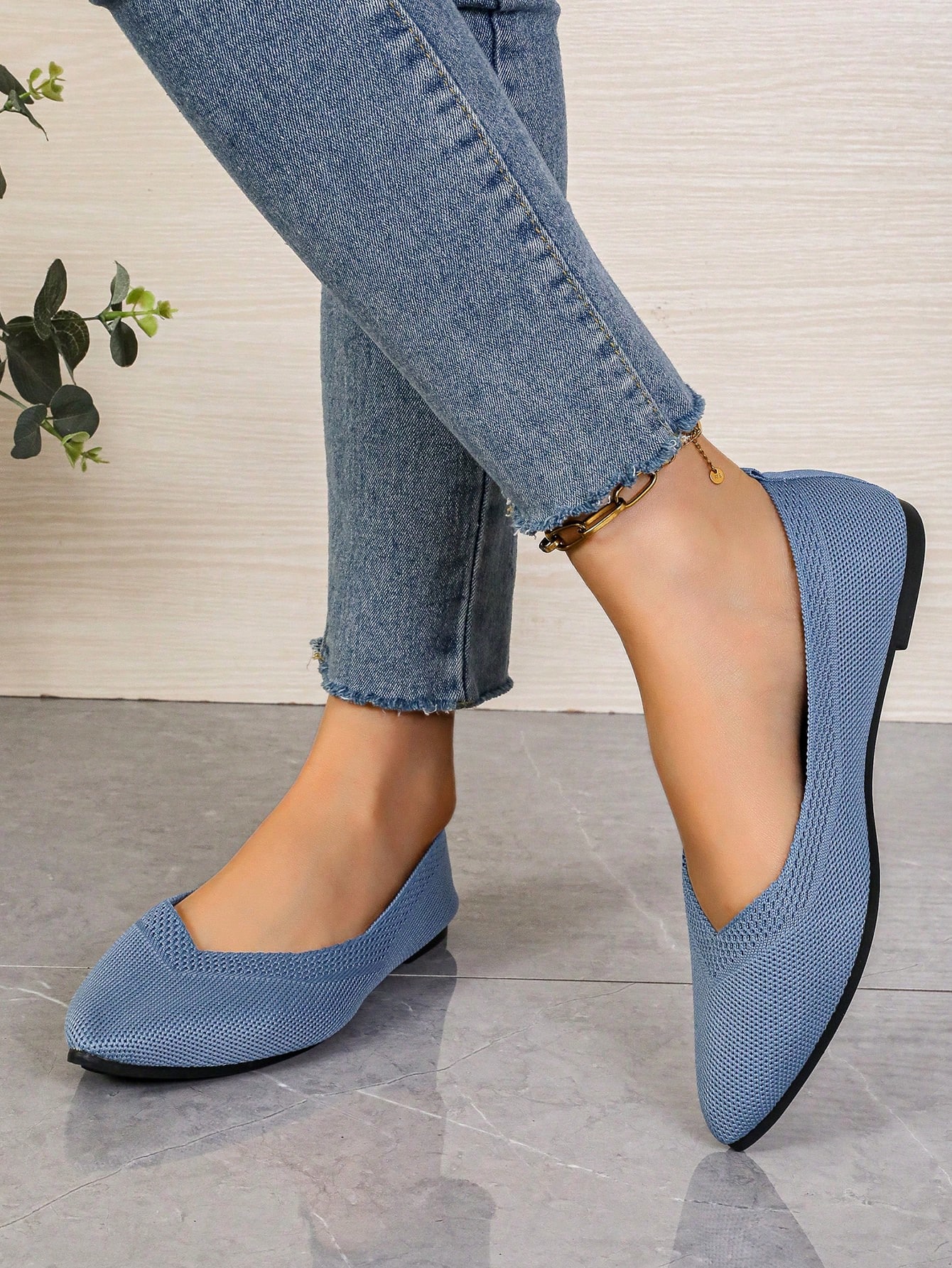 In Baby Blue Women Flats