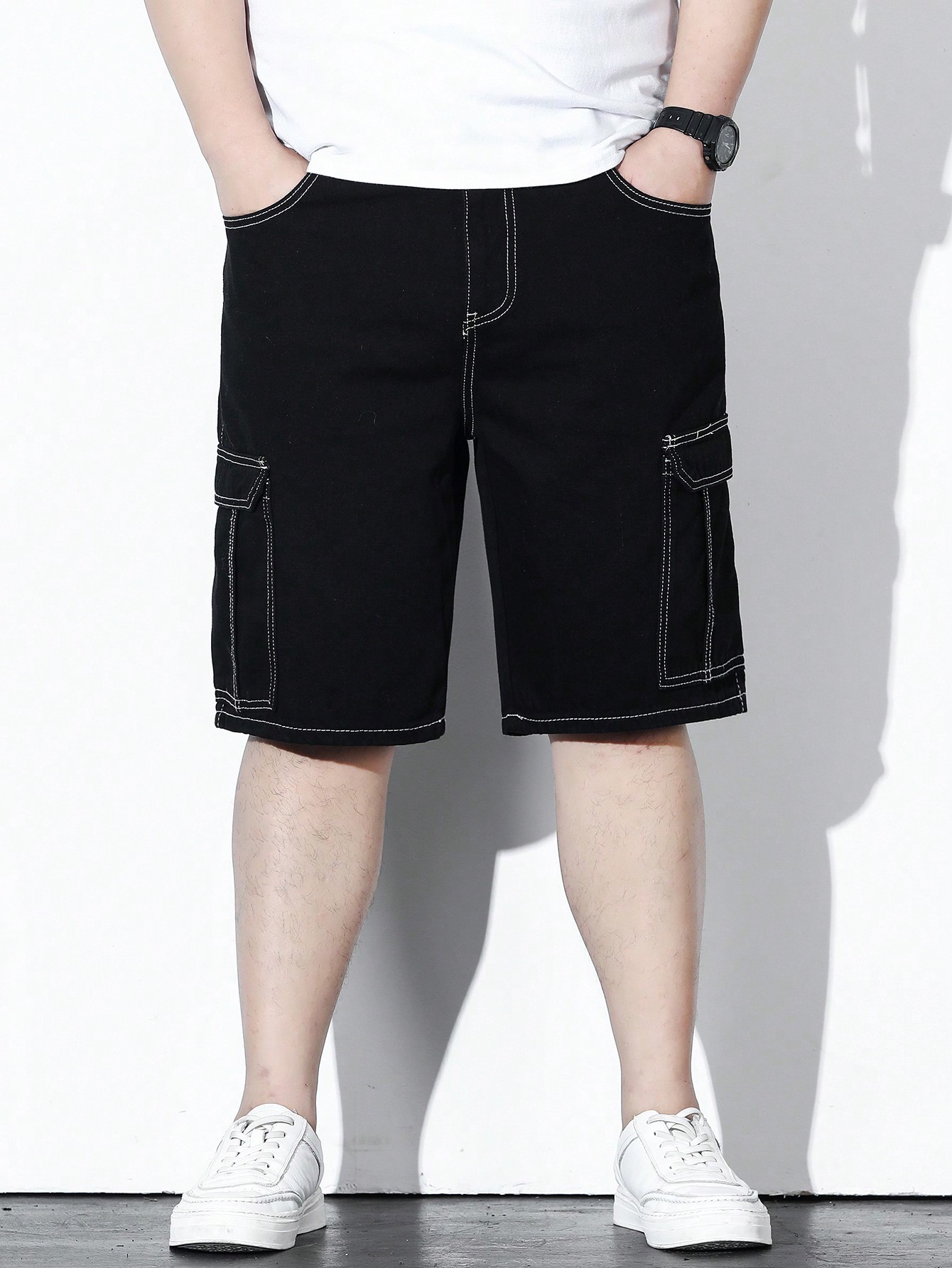 Men Plus Size Denim Shorts