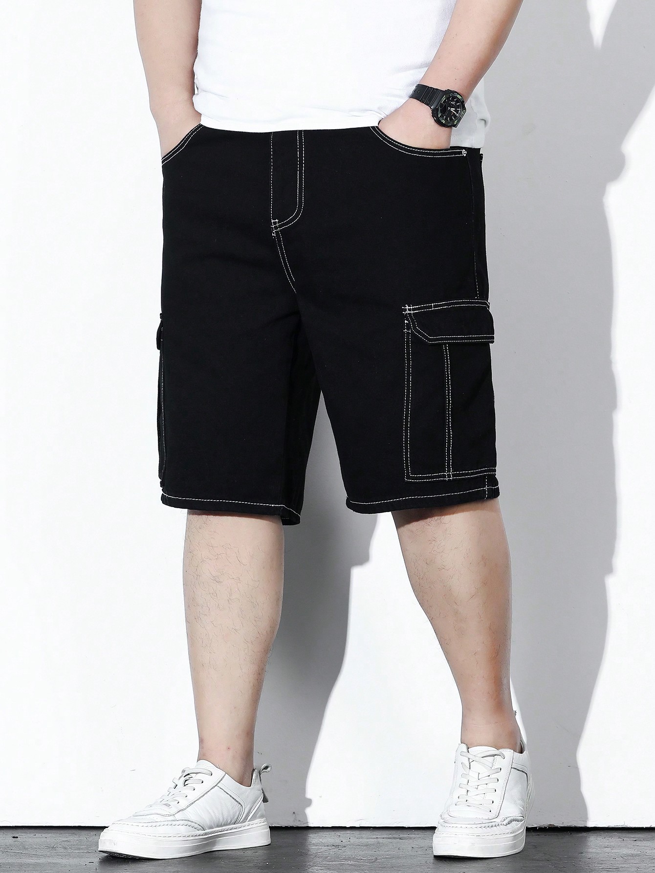 Men Plus Size Denim Shorts