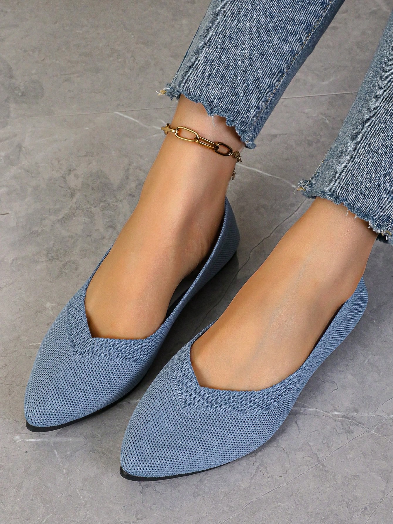 In Baby Blue Women Flats