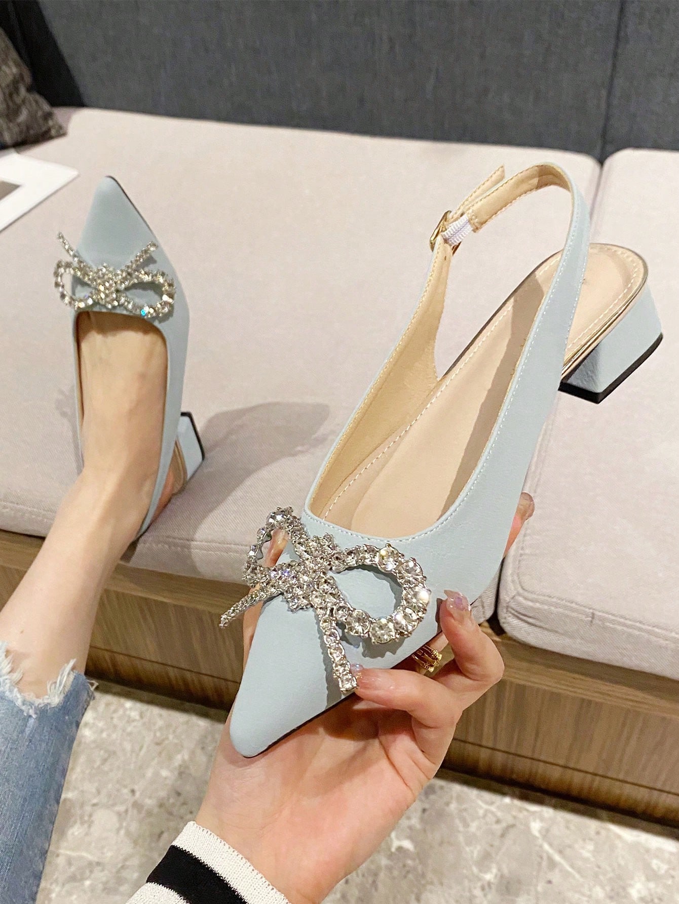 In Baby Blue Women Flats