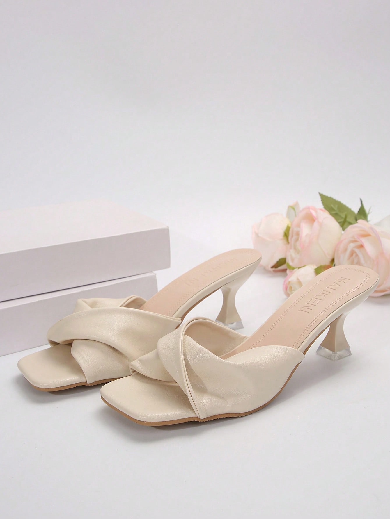 In Beige Women Heeled Sandals