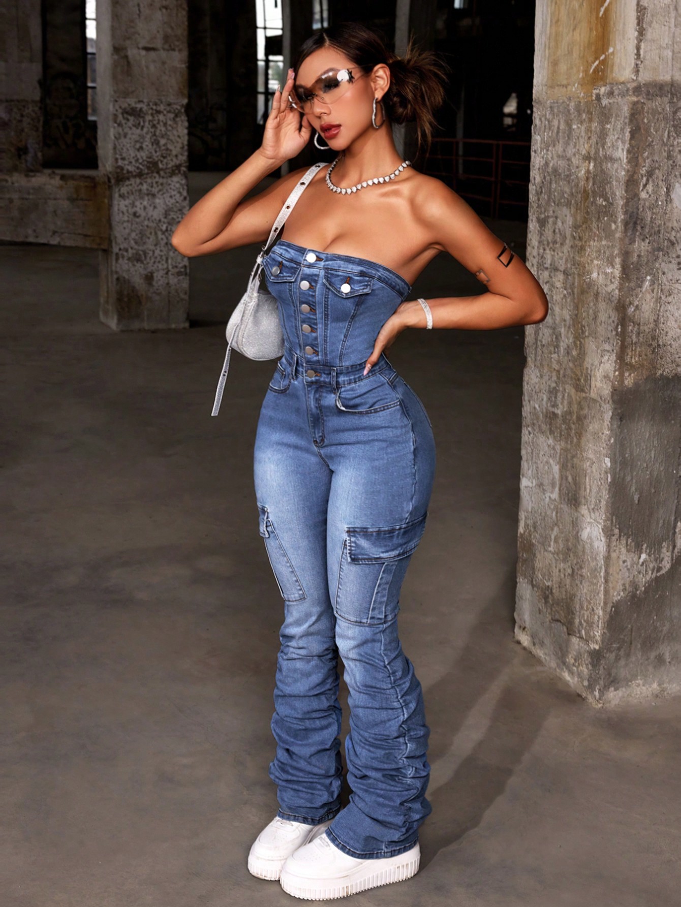 Women Denim Overalls & Jumpsuits