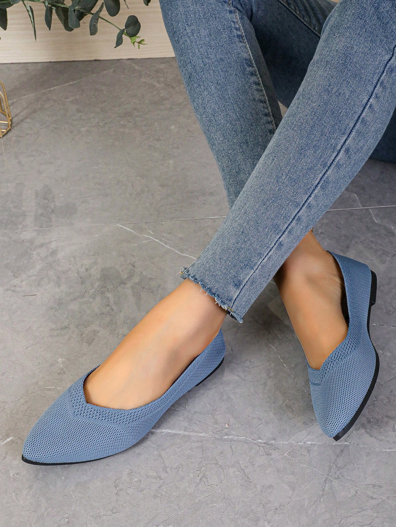 In Baby Blue Women Flats