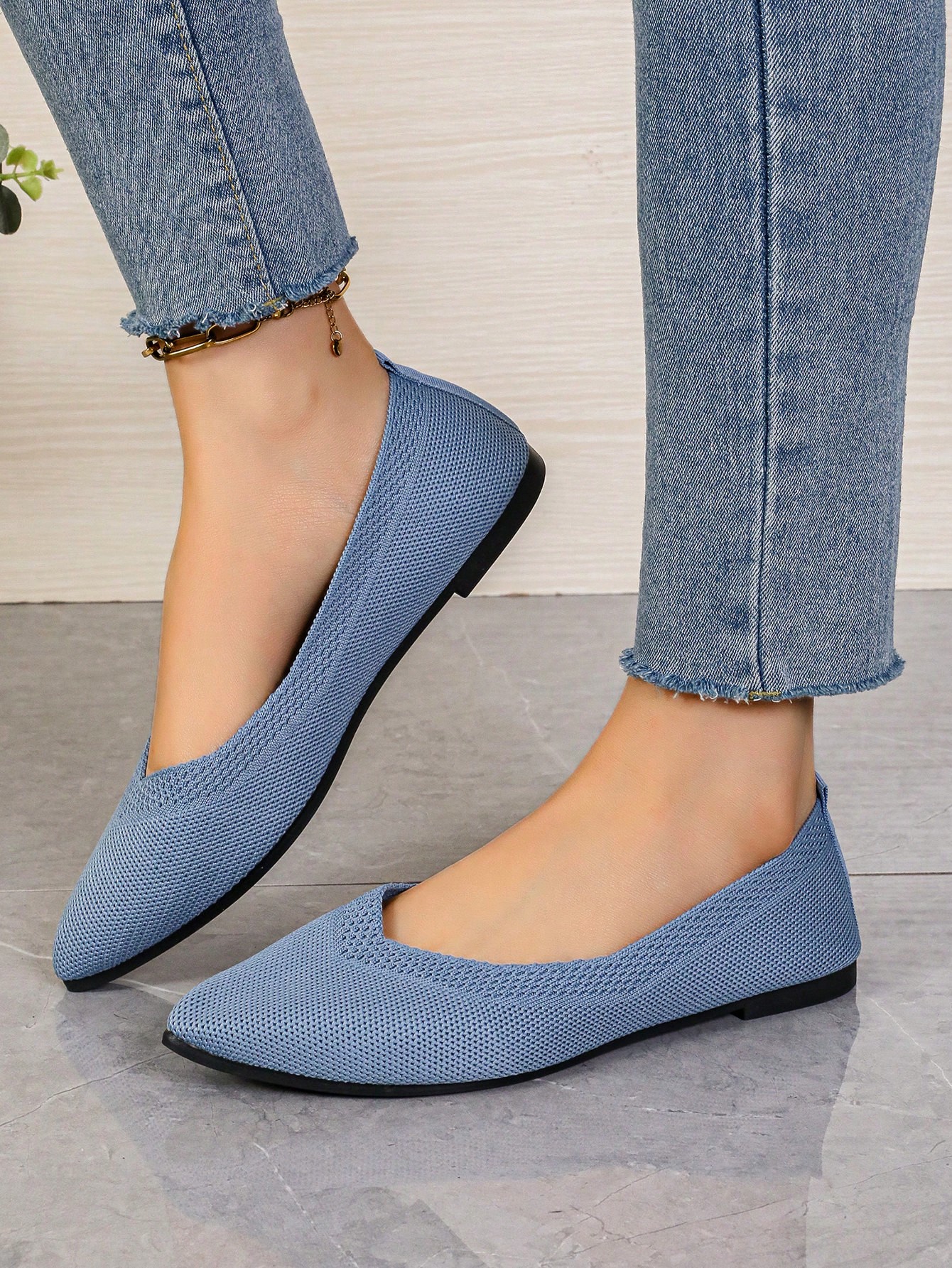 In Baby Blue Women Flats