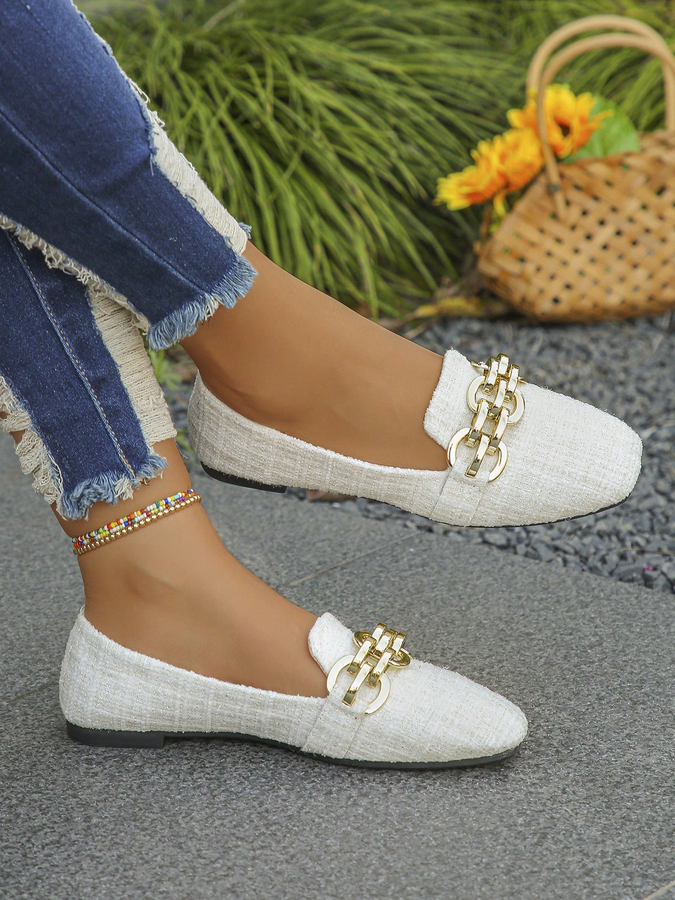 In Beige Women Flats