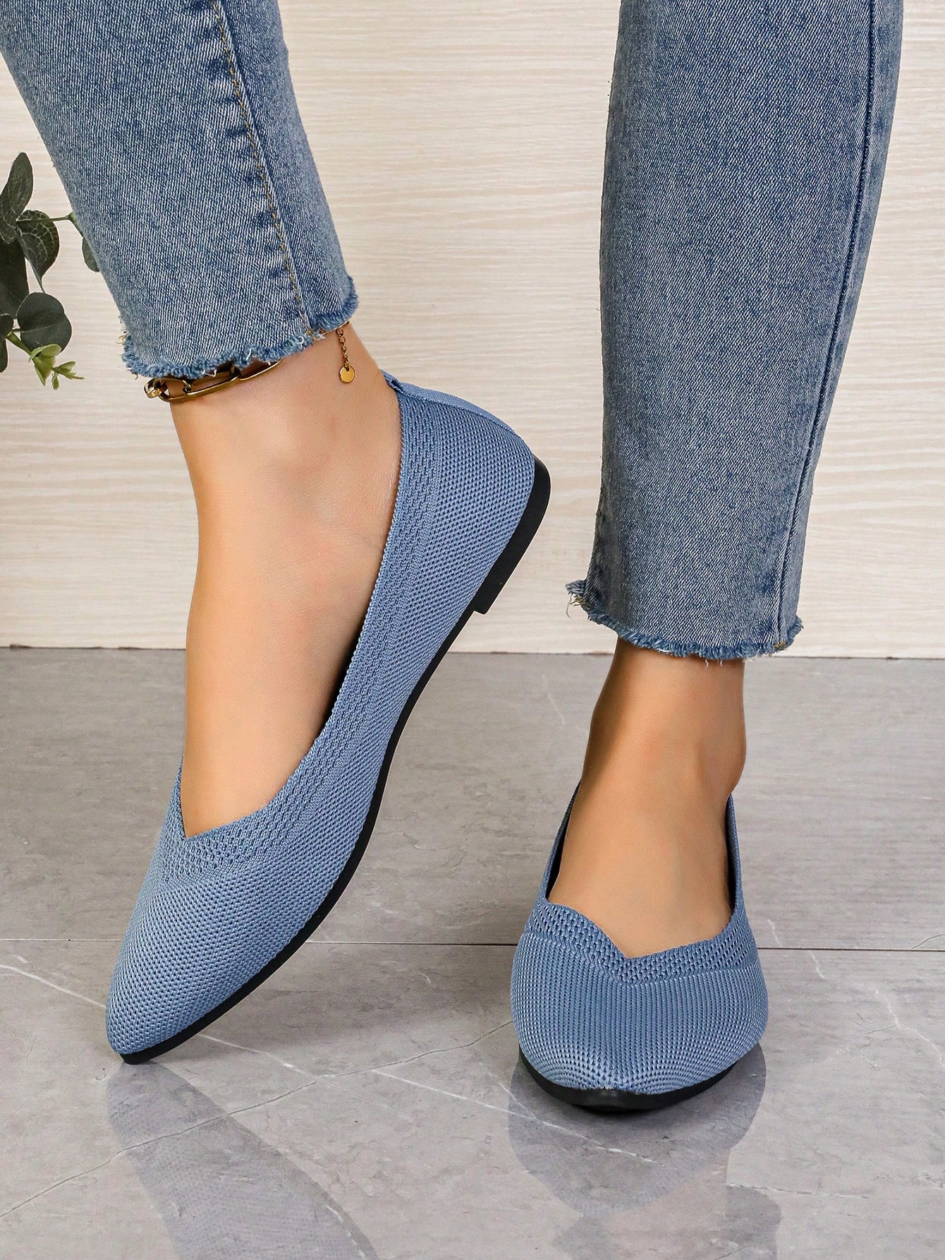 In Baby Blue Women Flats