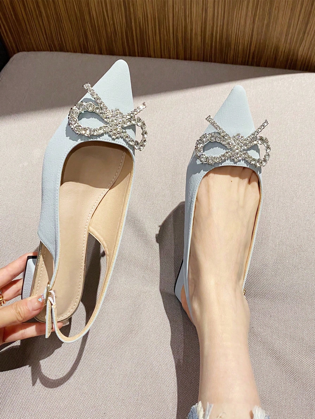 In Baby Blue Women Flats