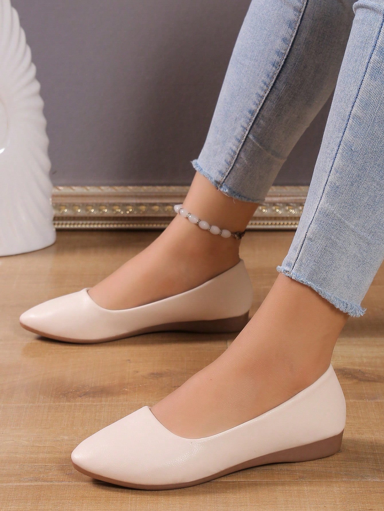 In Beige Women Flats