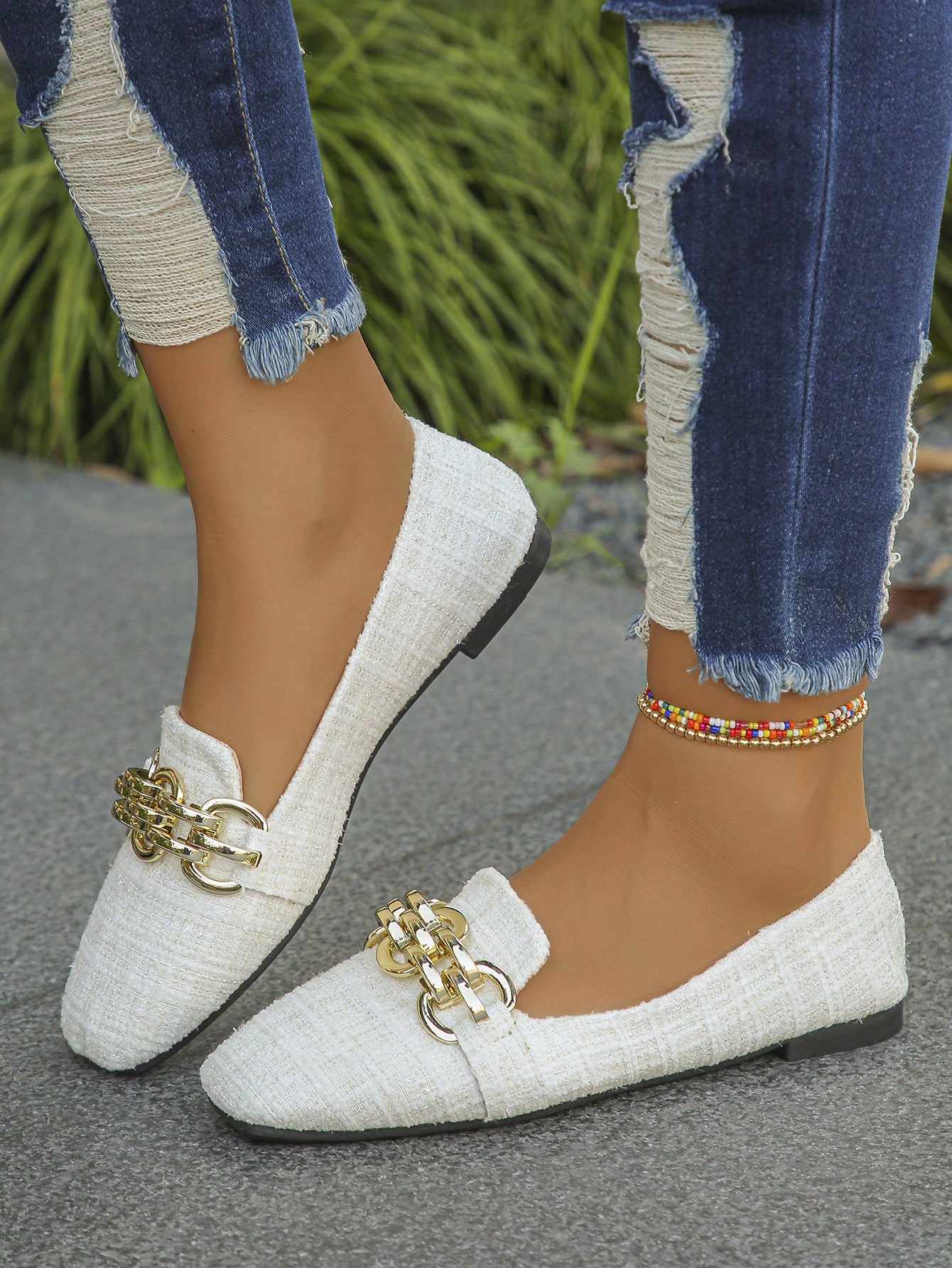 In Beige Women Flats