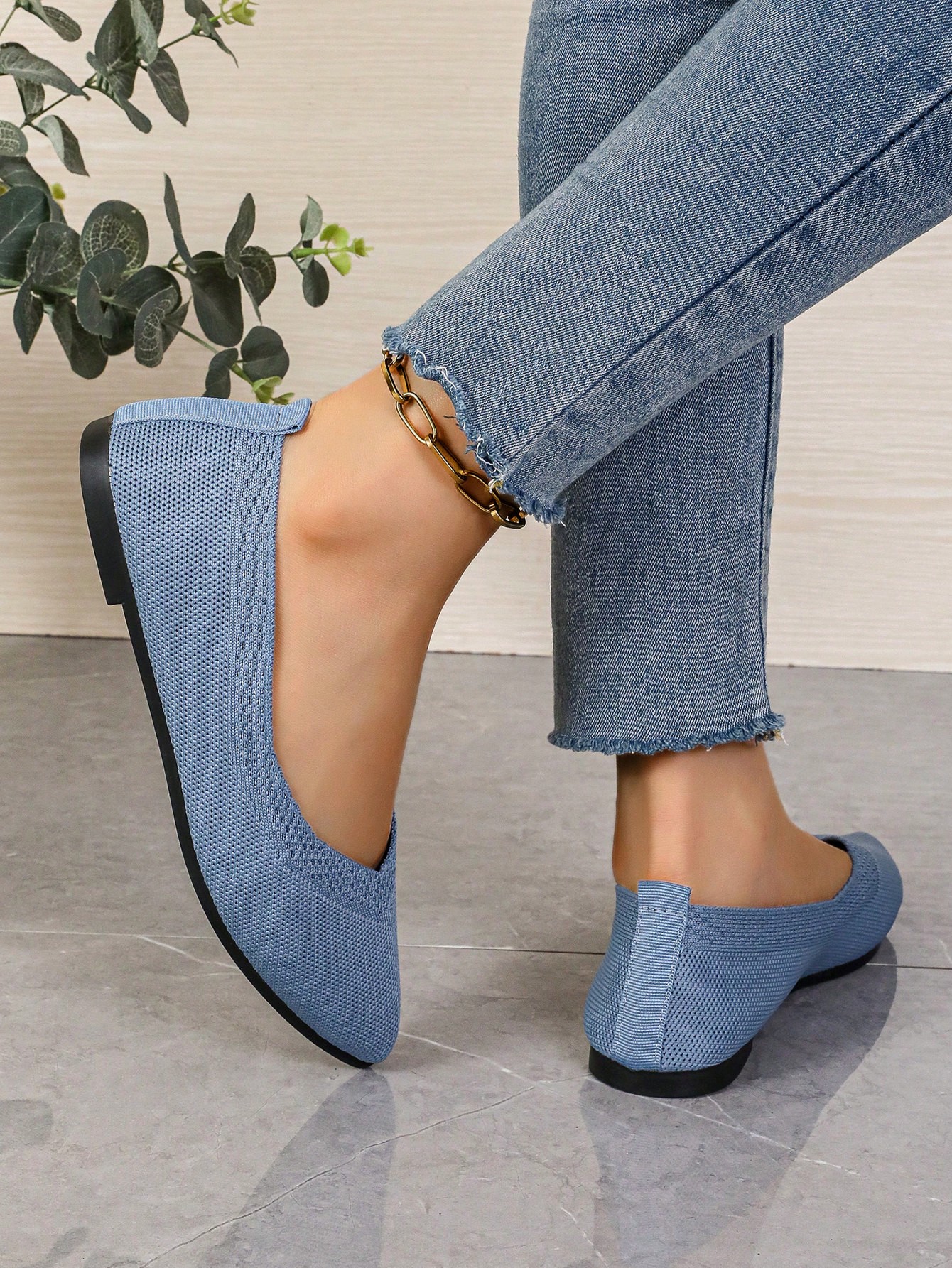 In Baby Blue Women Flats