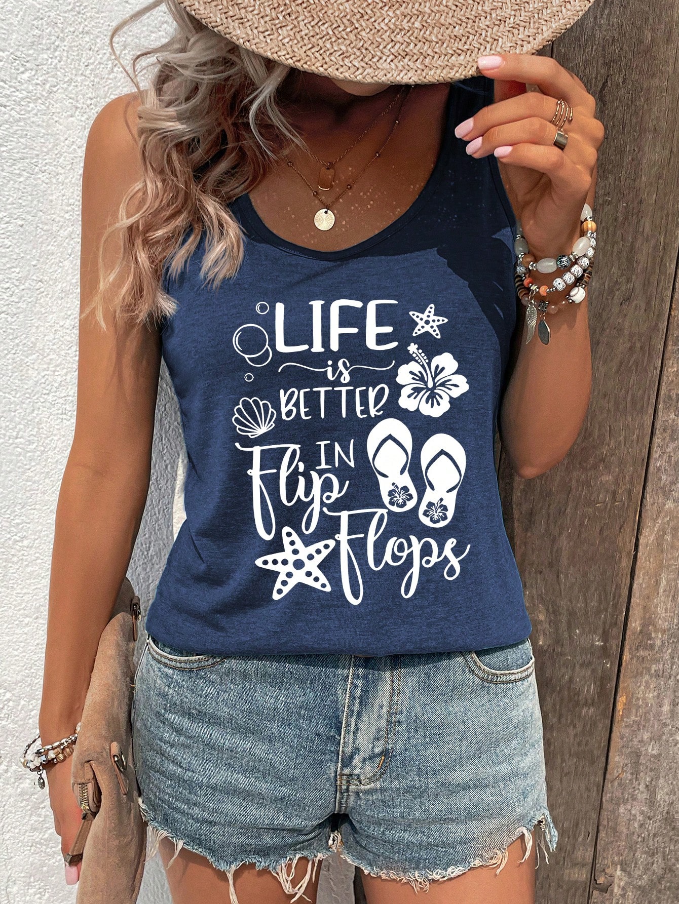 In Blue Women Tank Tops & Camis