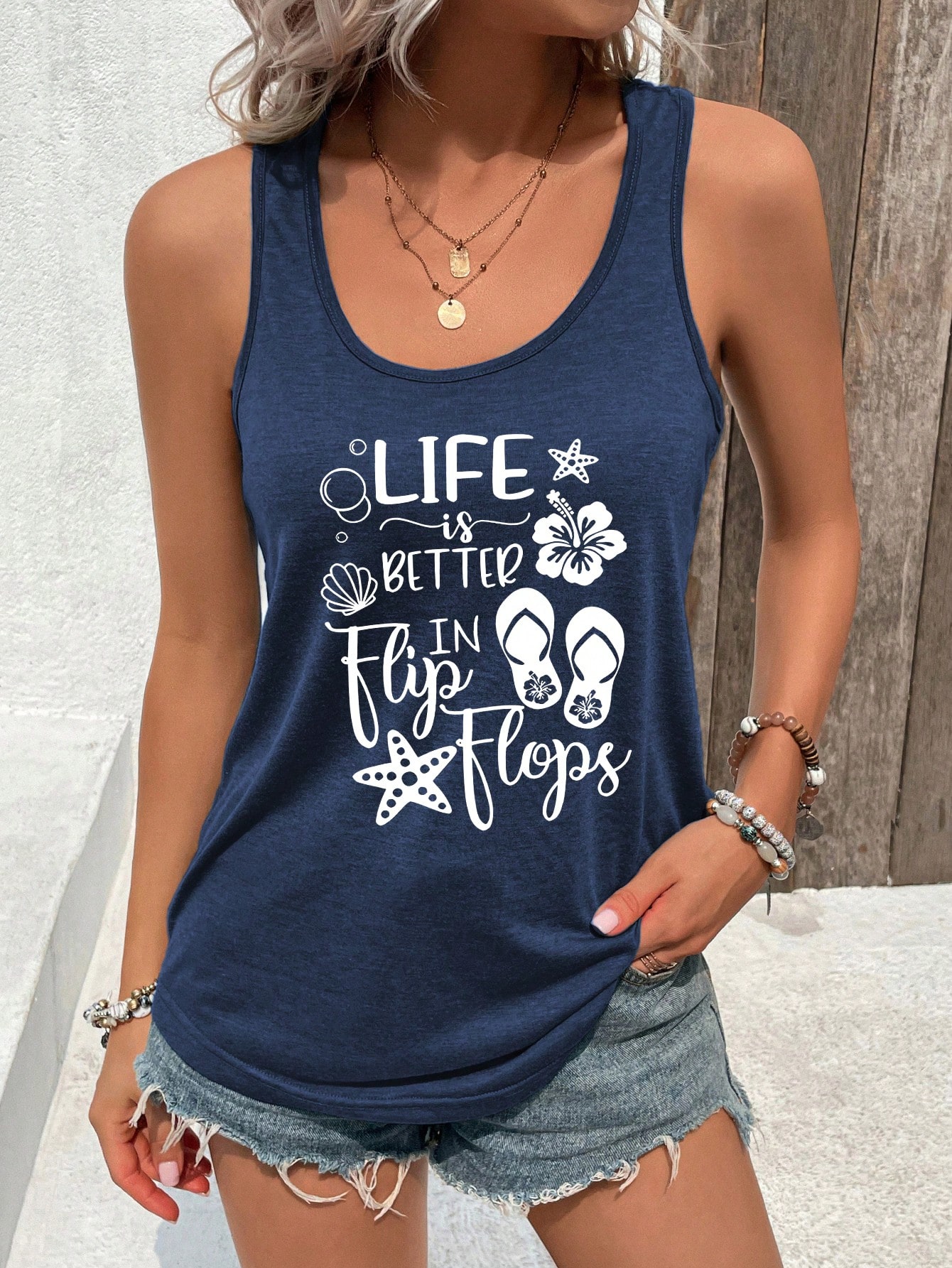 In Blue Women Tank Tops & Camis