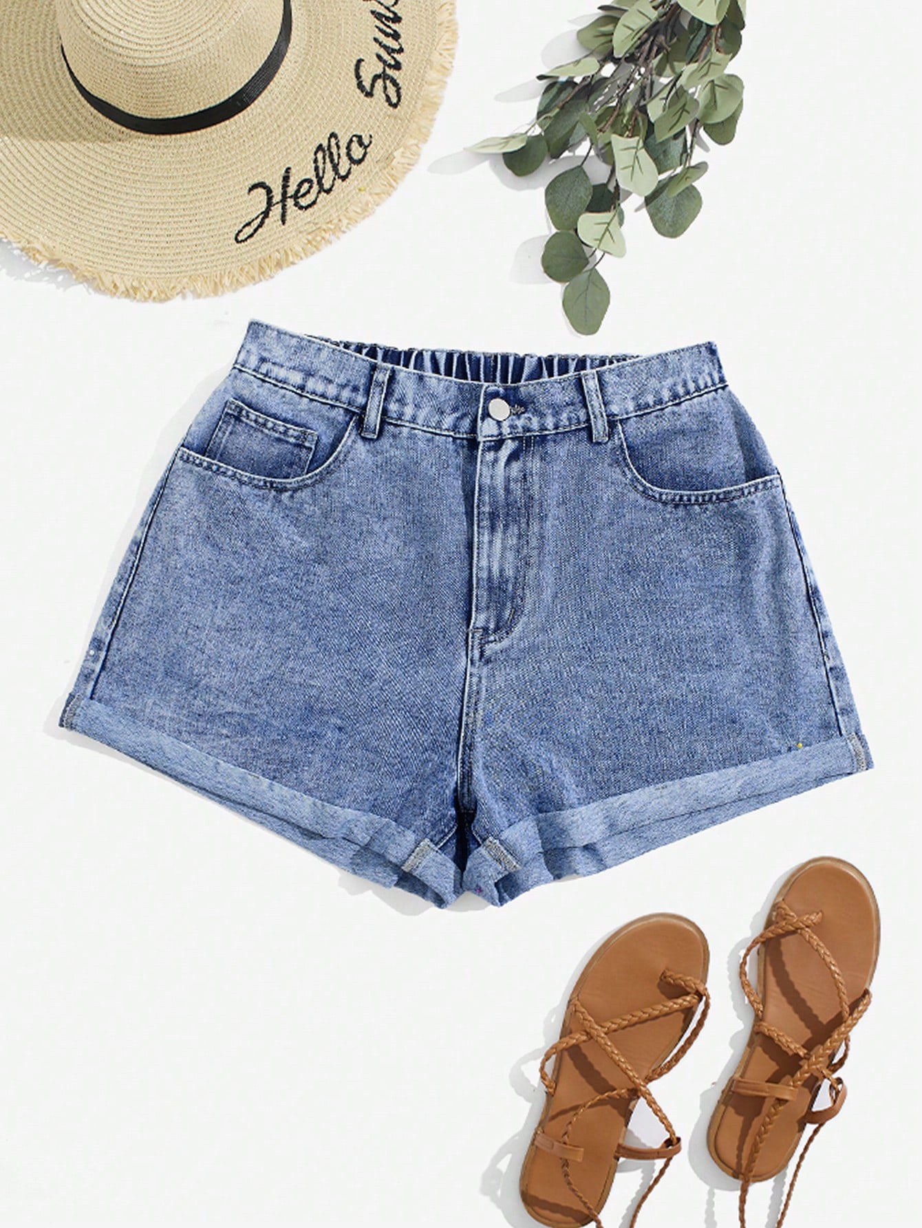 Plus Size Denim Shorts