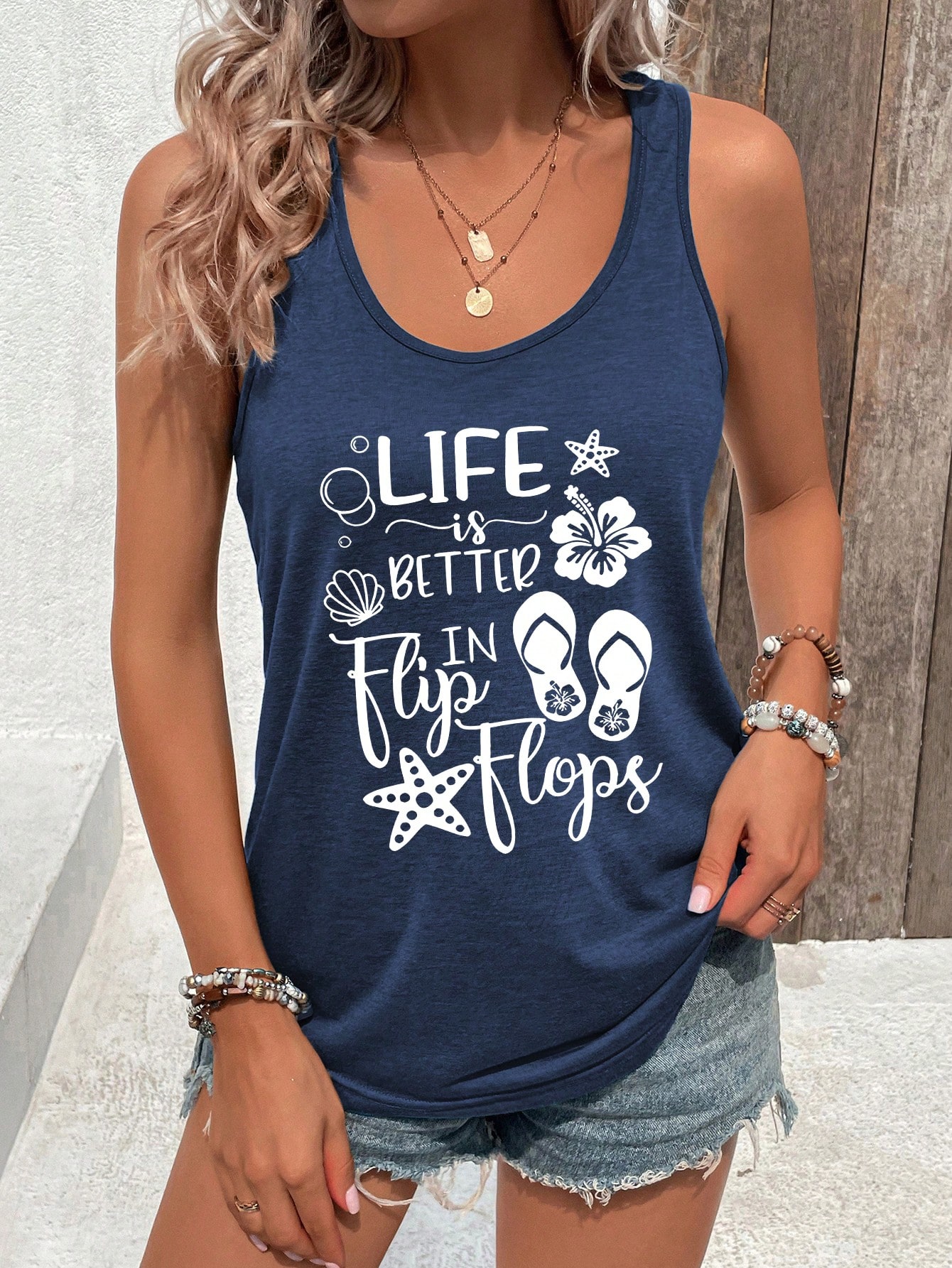 In Blue Women Tank Tops & Camis