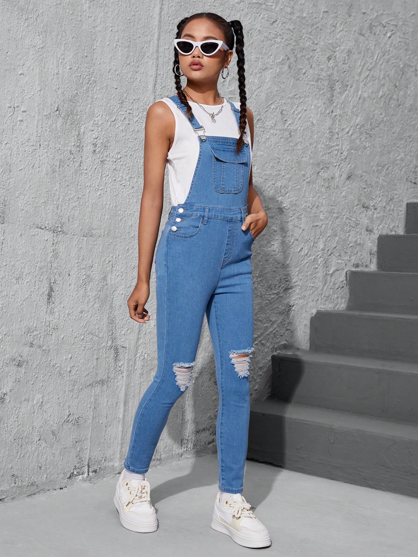 Teen Girls Denim Overalls & Jumpsuits