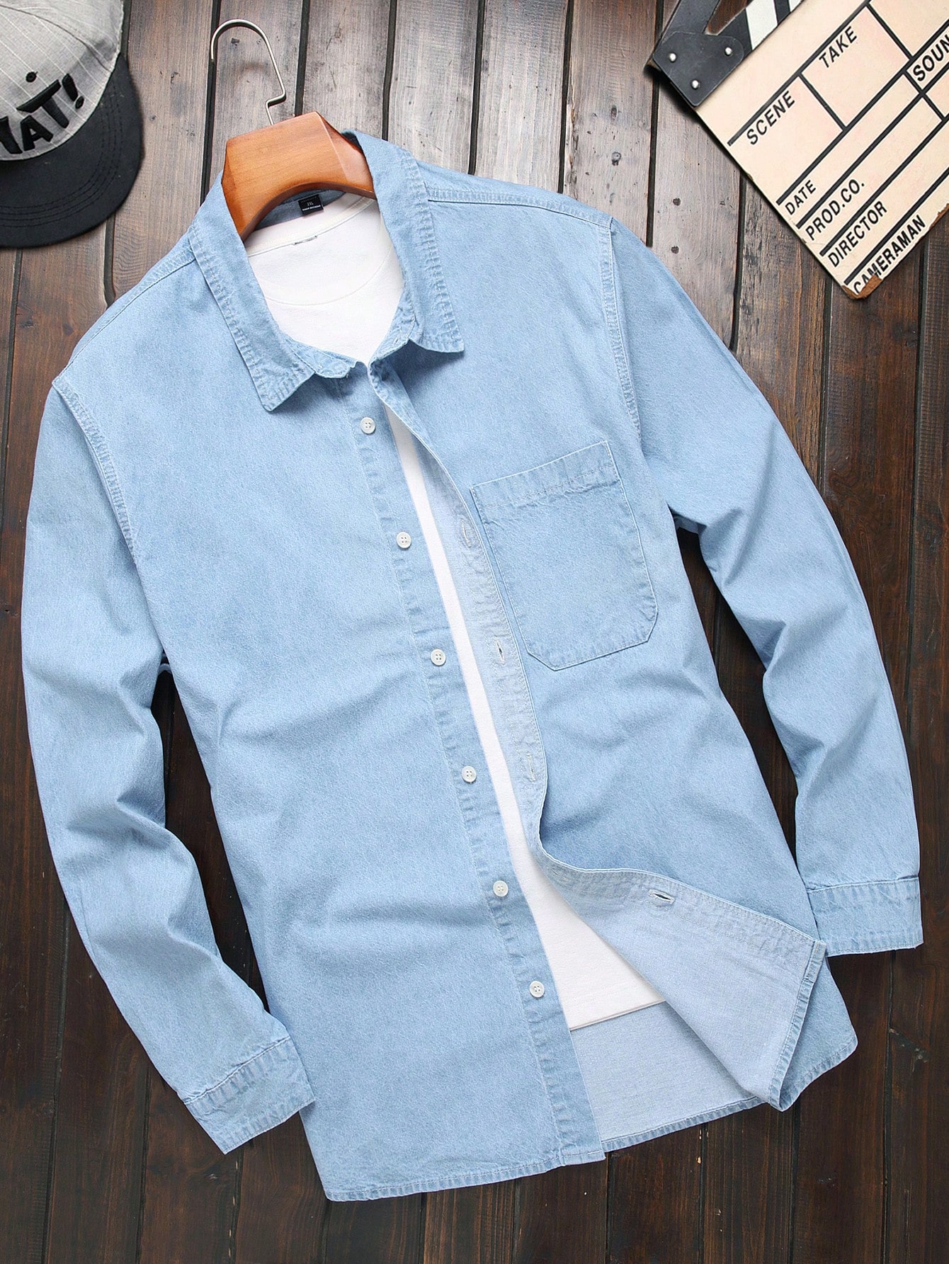 Men Plus Size Denim Shirts