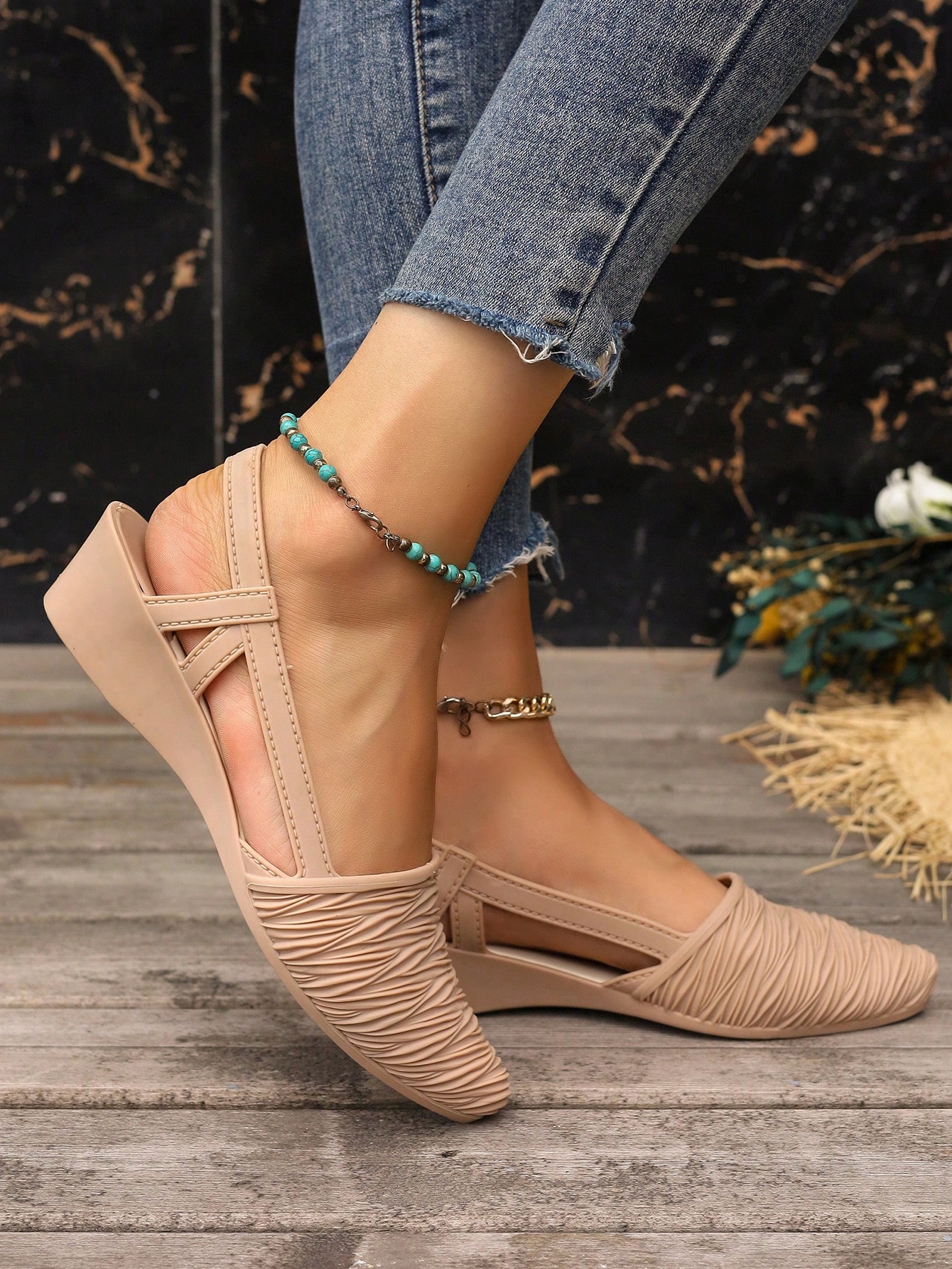 In Apricot Women Wedges & Flatform