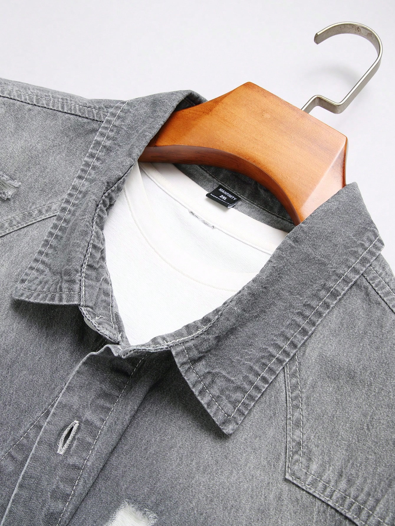 Men Plus Size Denim Shirts