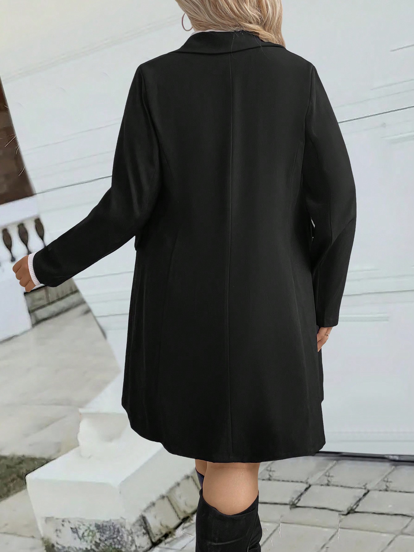 In Long Sleeve Plus Size Trench Coats