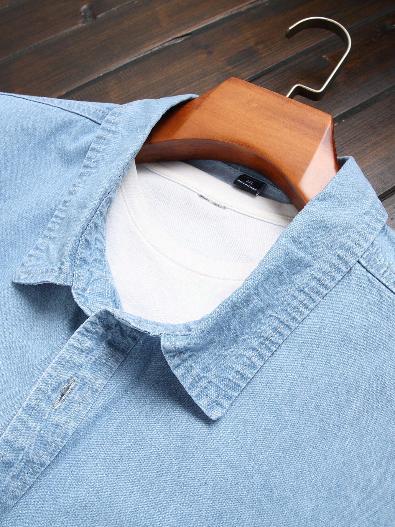 Men Plus Size Denim Shirts