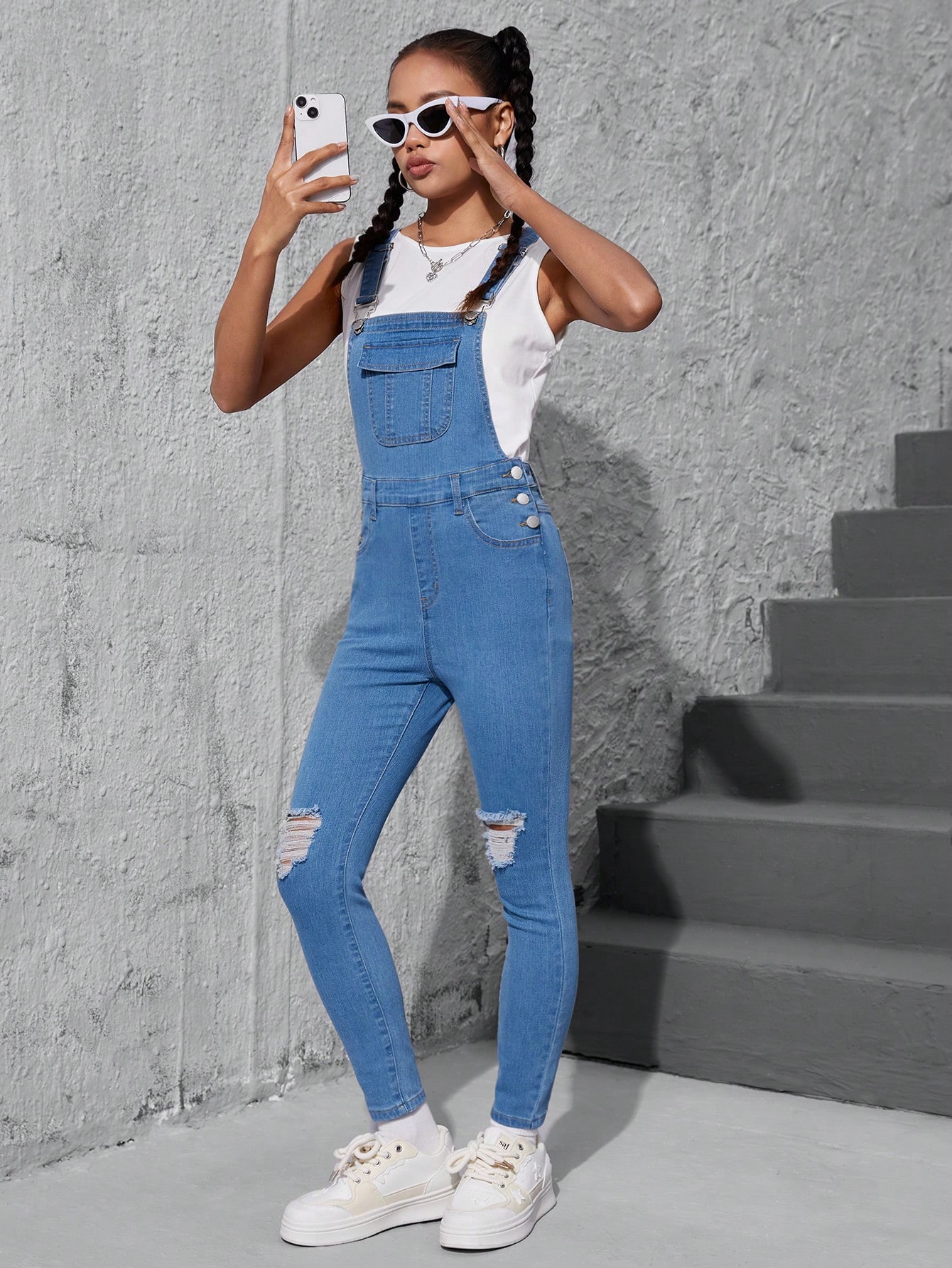 Teen Girls Denim Overalls & Jumpsuits