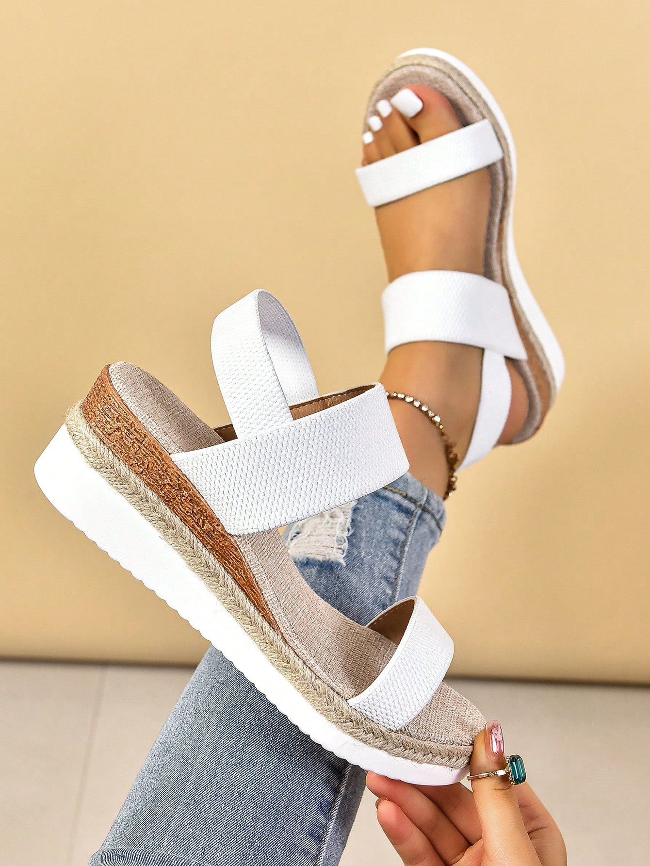 In White Women Platforms & Wedge Sandals