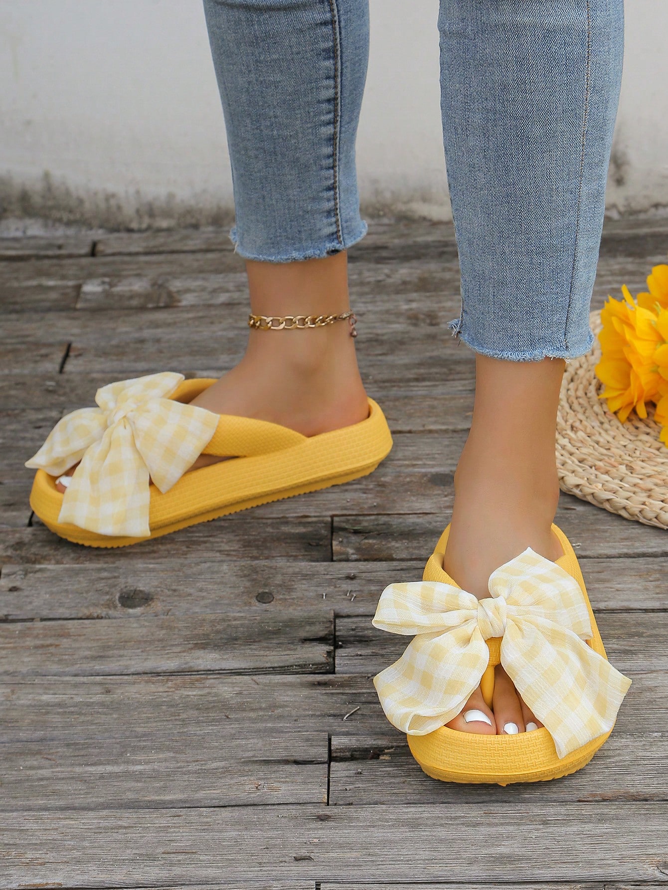 In Yellow Women Slippers