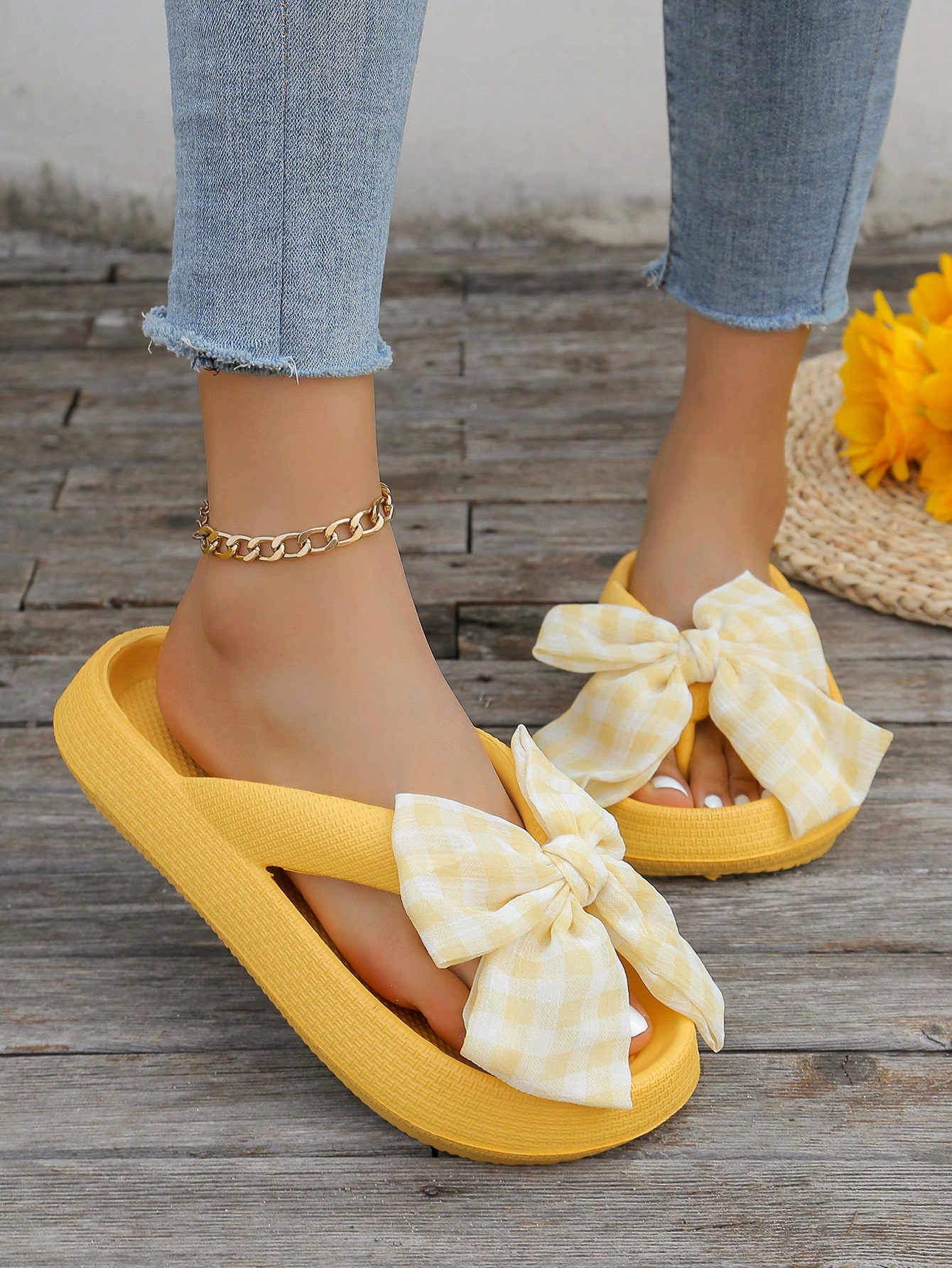 In Yellow Women Slippers