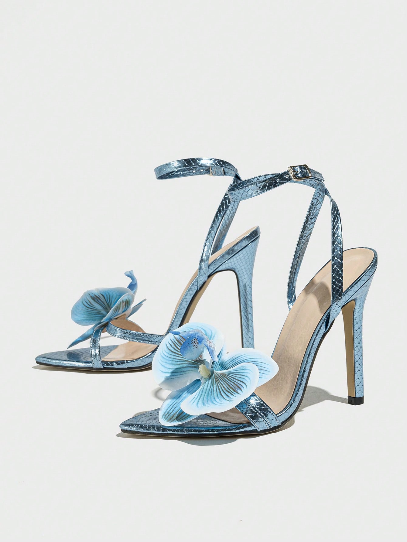 In Baby Blue Women Heeled Sandals