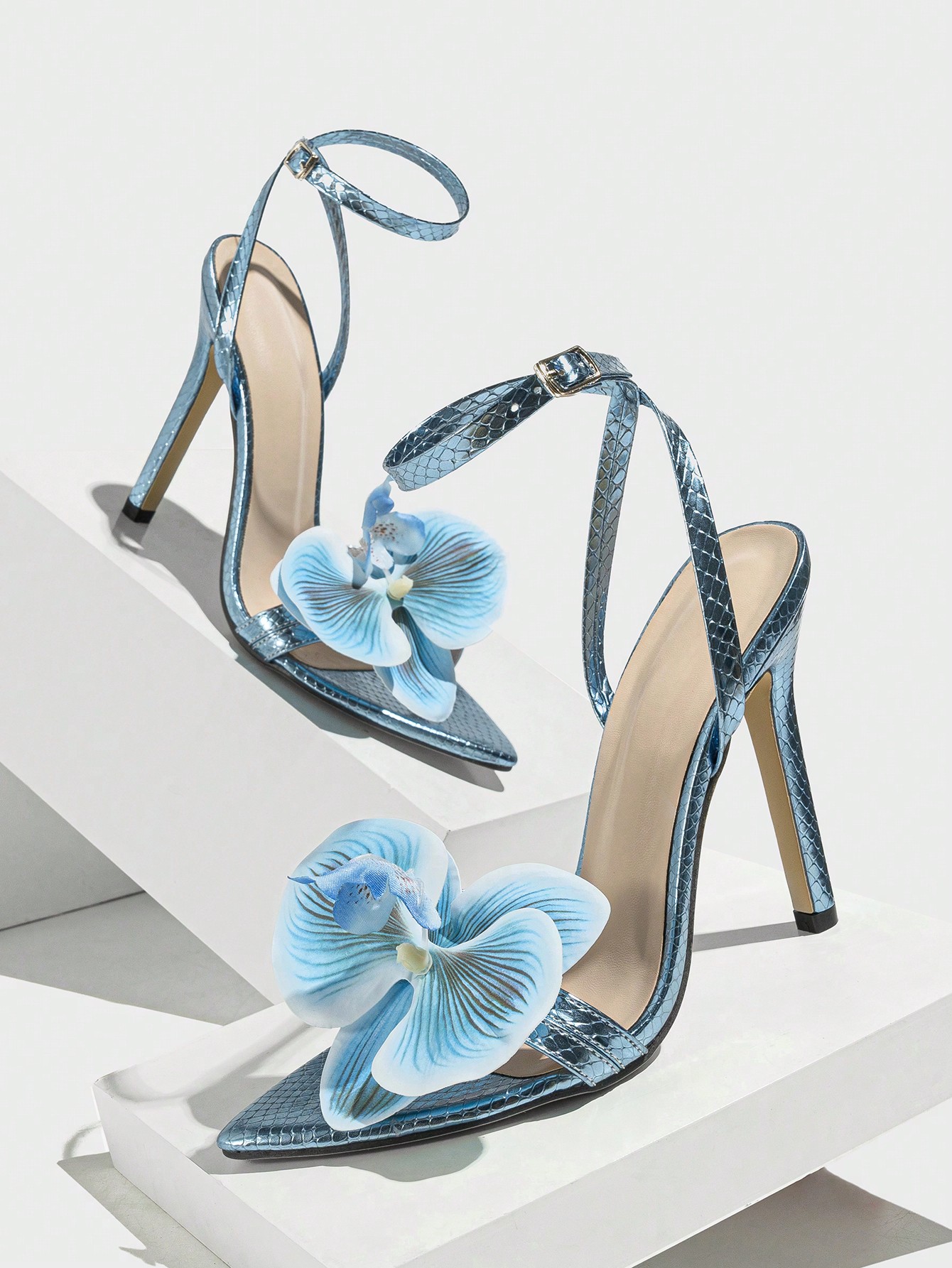 In Baby Blue Women Heeled Sandals