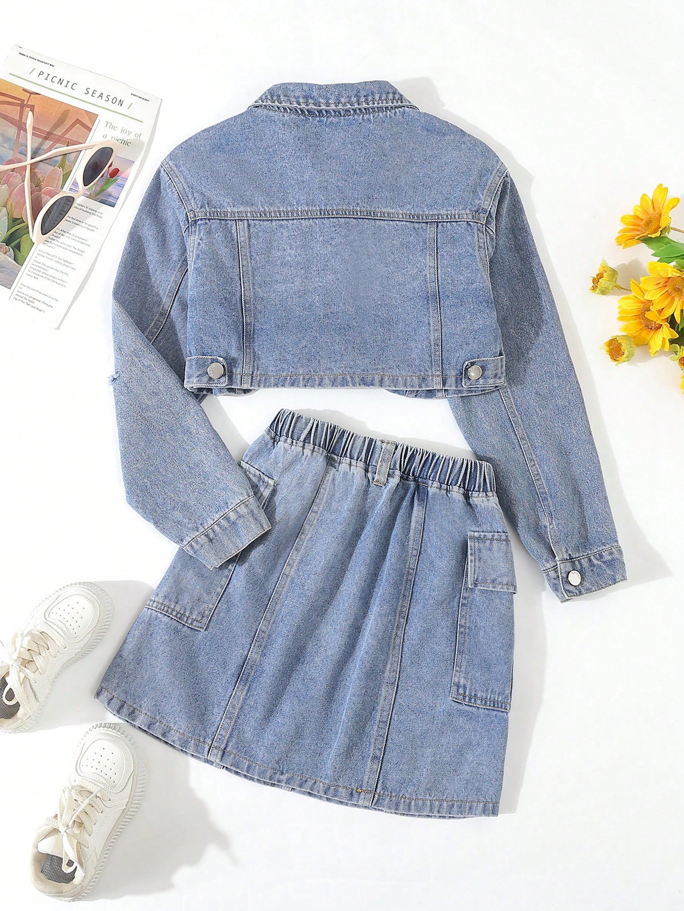 Tween Girls Denim Two-piece Outfits