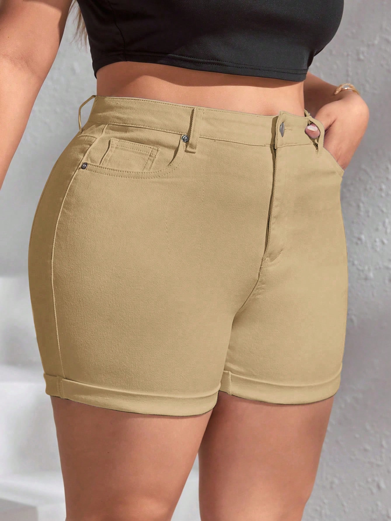 Plus Size Denim Shorts