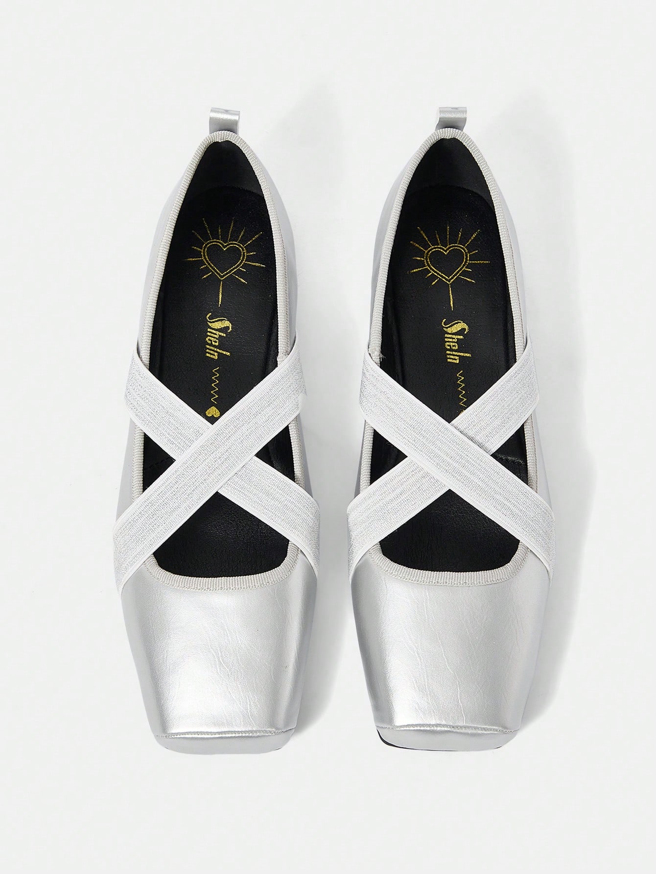 In Silver Women Flats