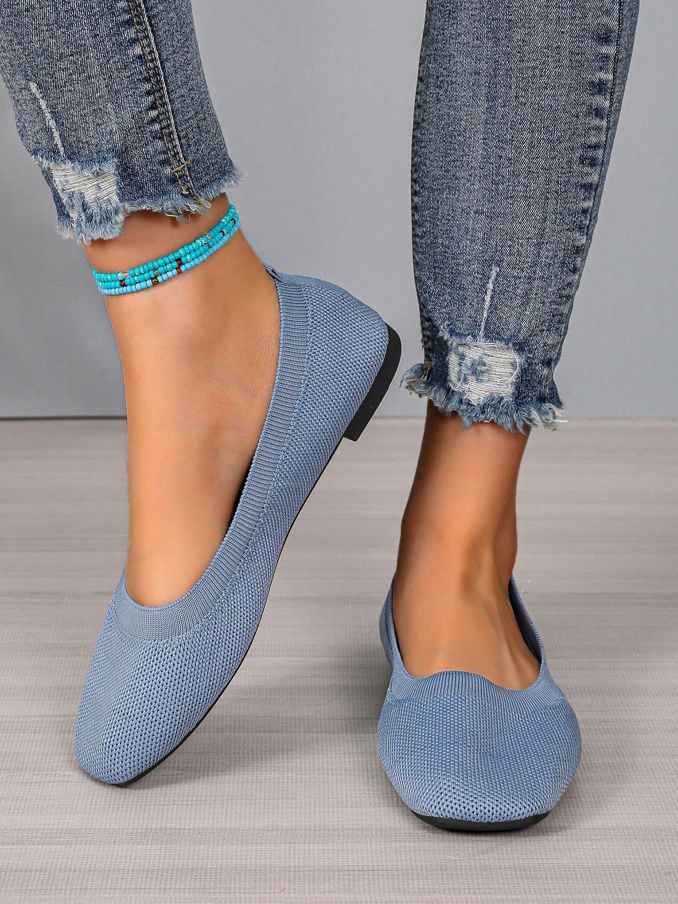 In Baby Blue Women Flats