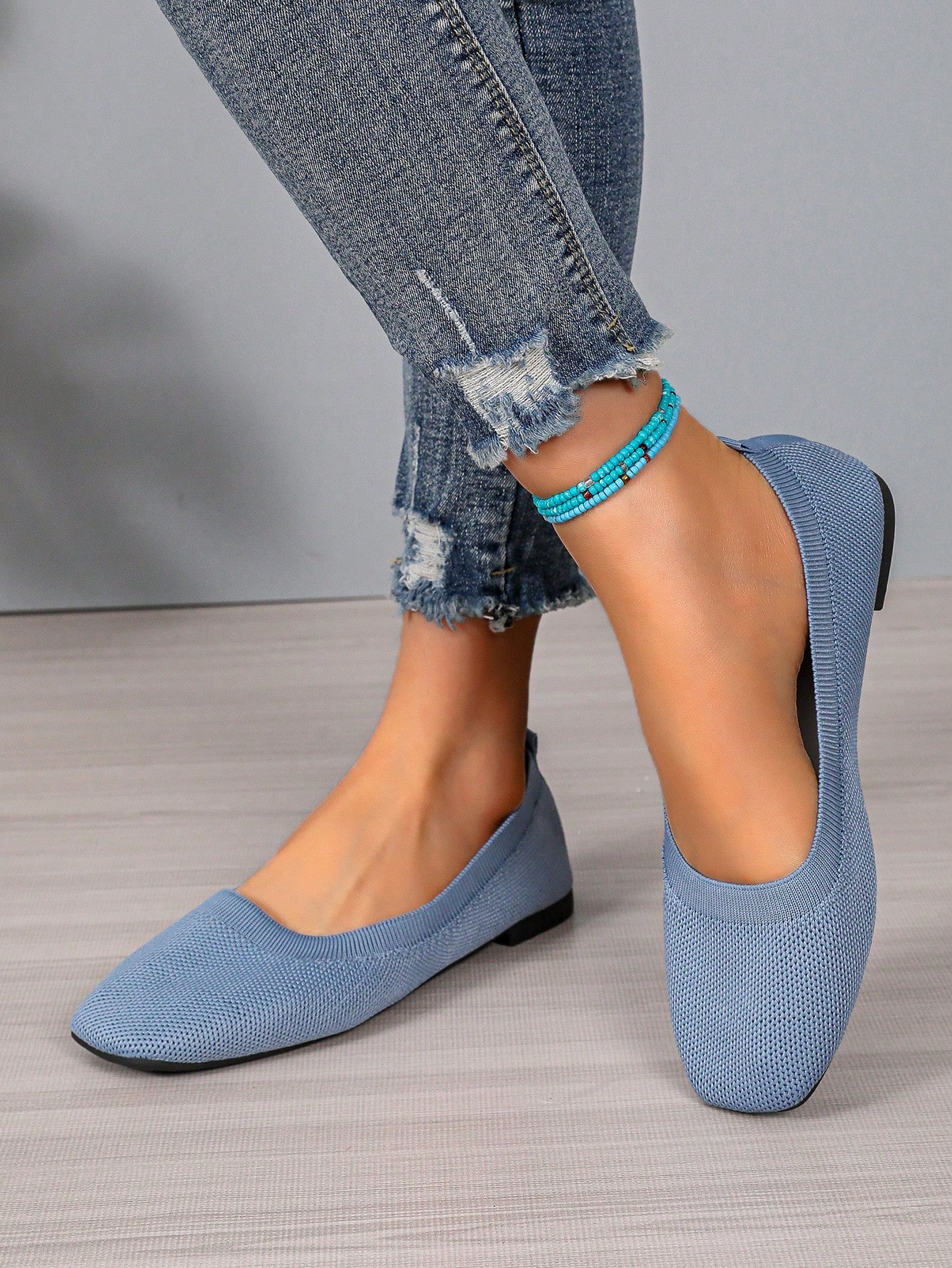 In Baby Blue Women Flats