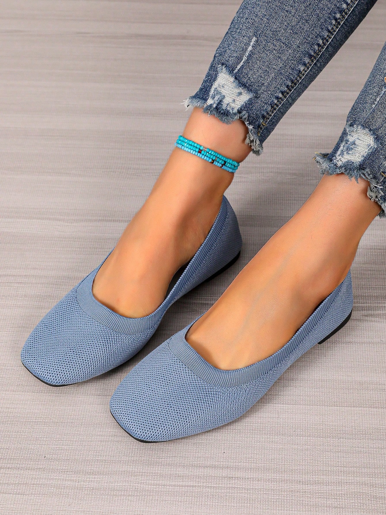 In Baby Blue Women Flats