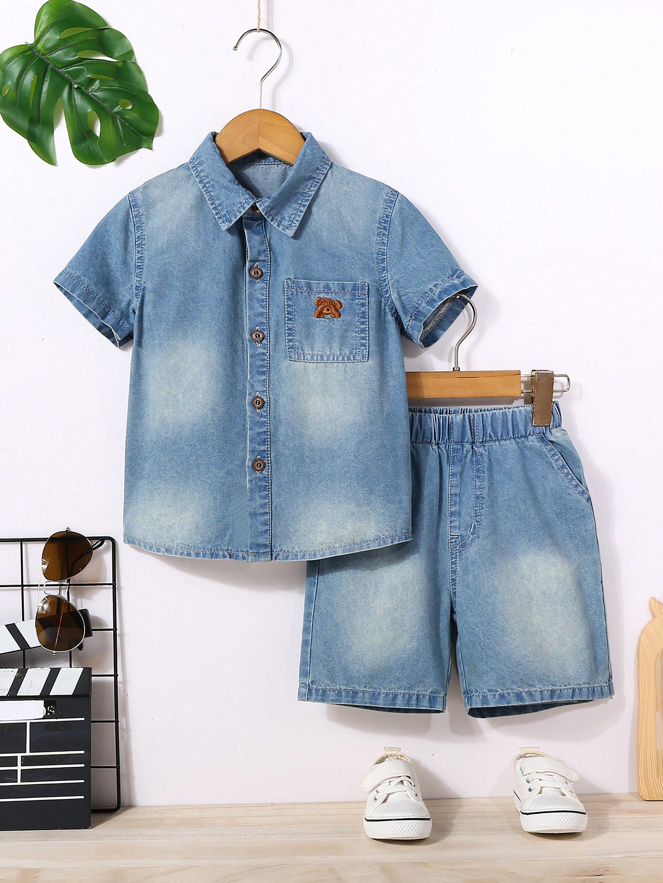 Young Boys Denim Two-piece Outfits